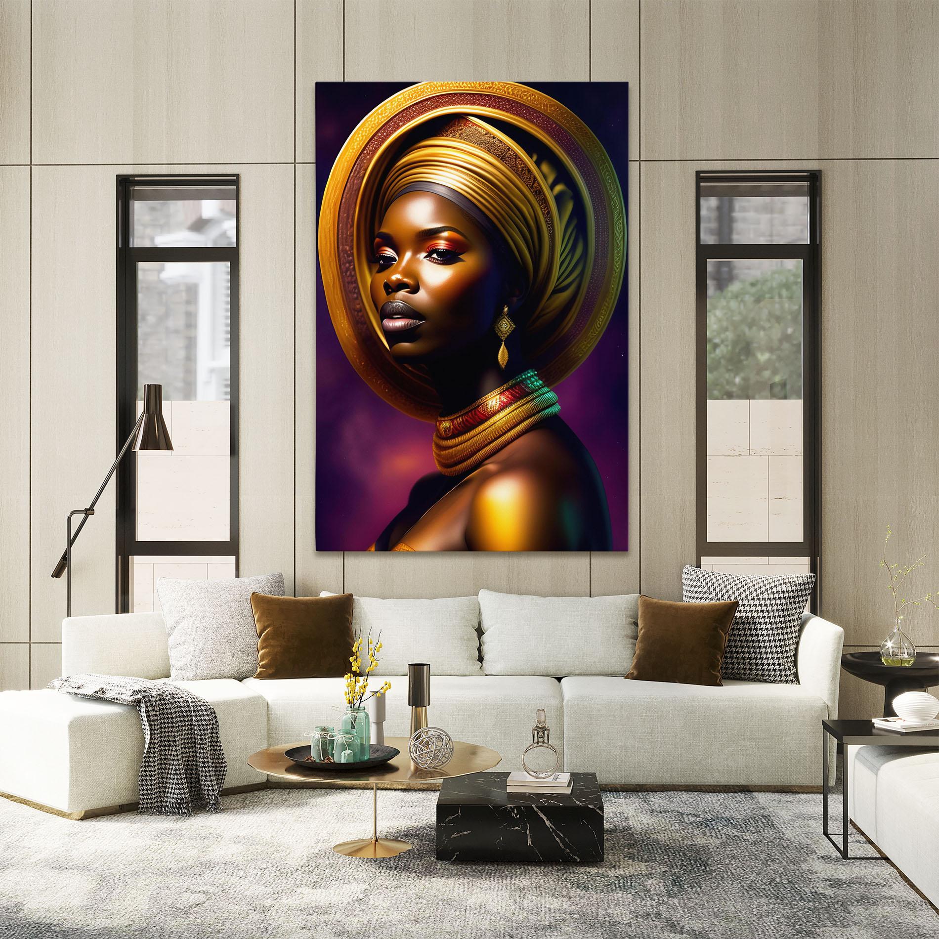 Leinwandbild Golden Crown Woman mockup 2
