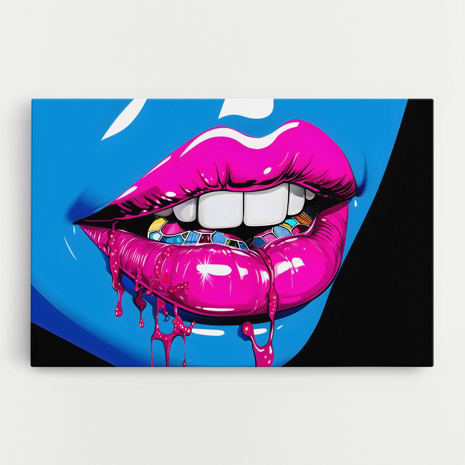Blue Pink Lips Art mockup 0