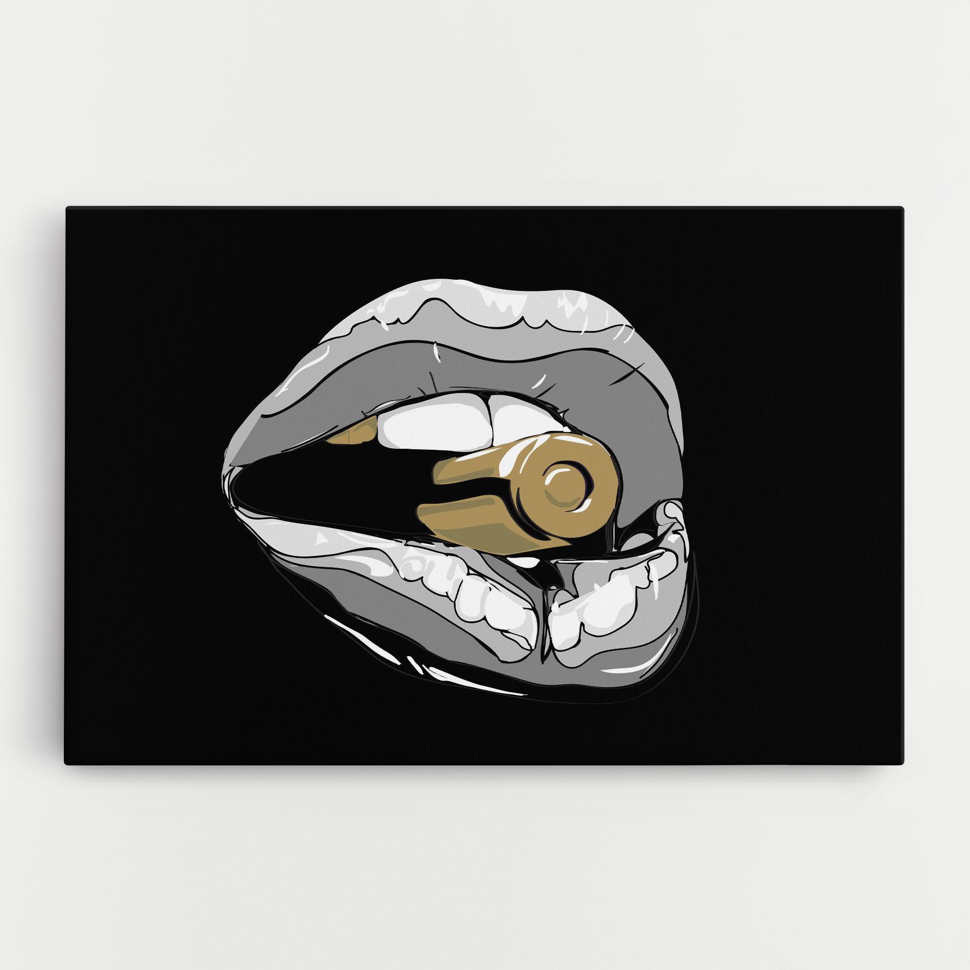 Leinwandbild Grey Bullet Lips mockup 0