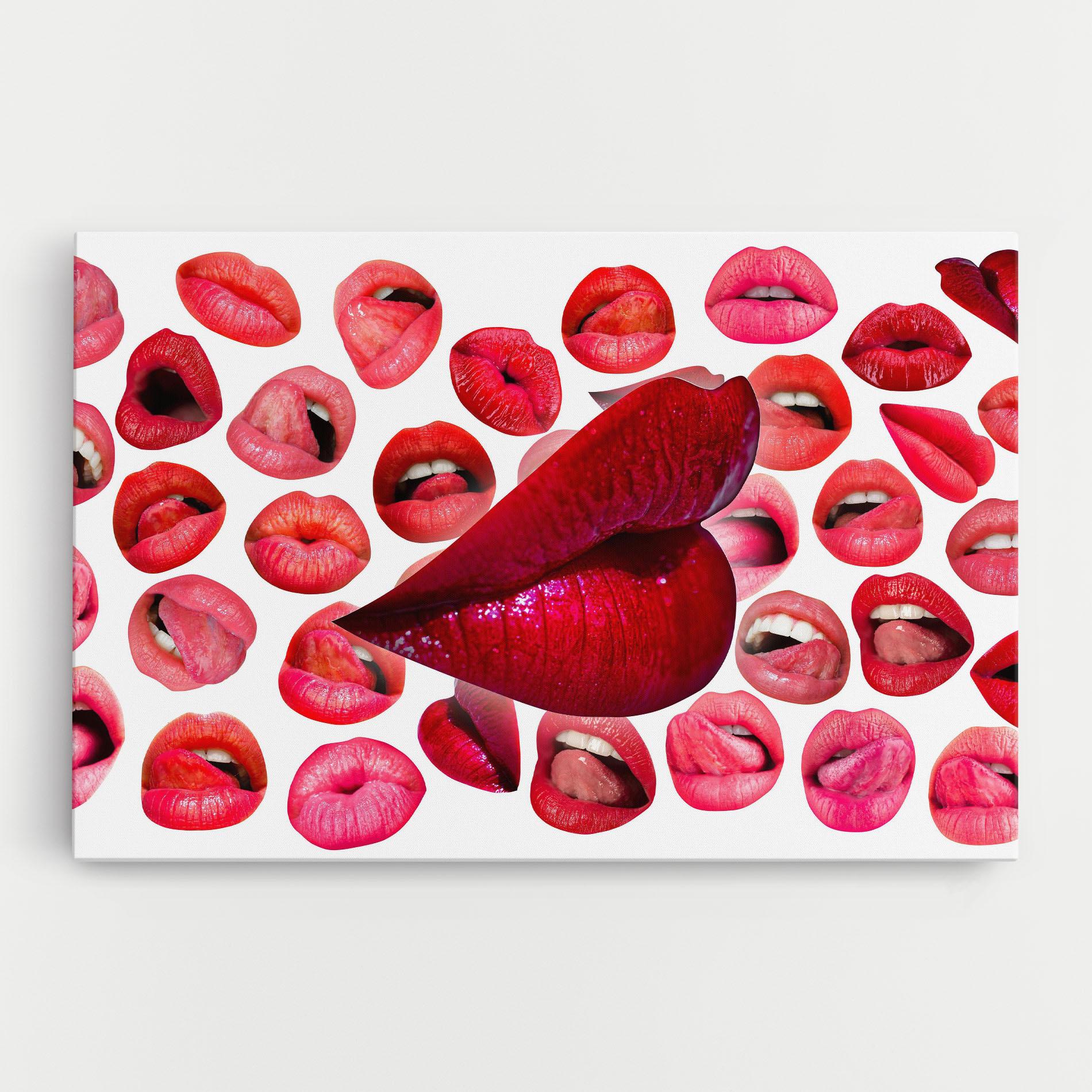 Leinwandbild Red Lip Female mockup 0