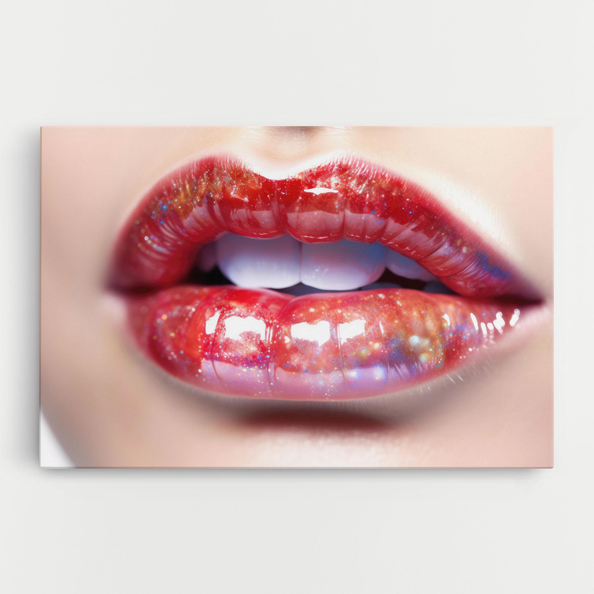 Leinwandbild Red Pretty Lips mockup 0