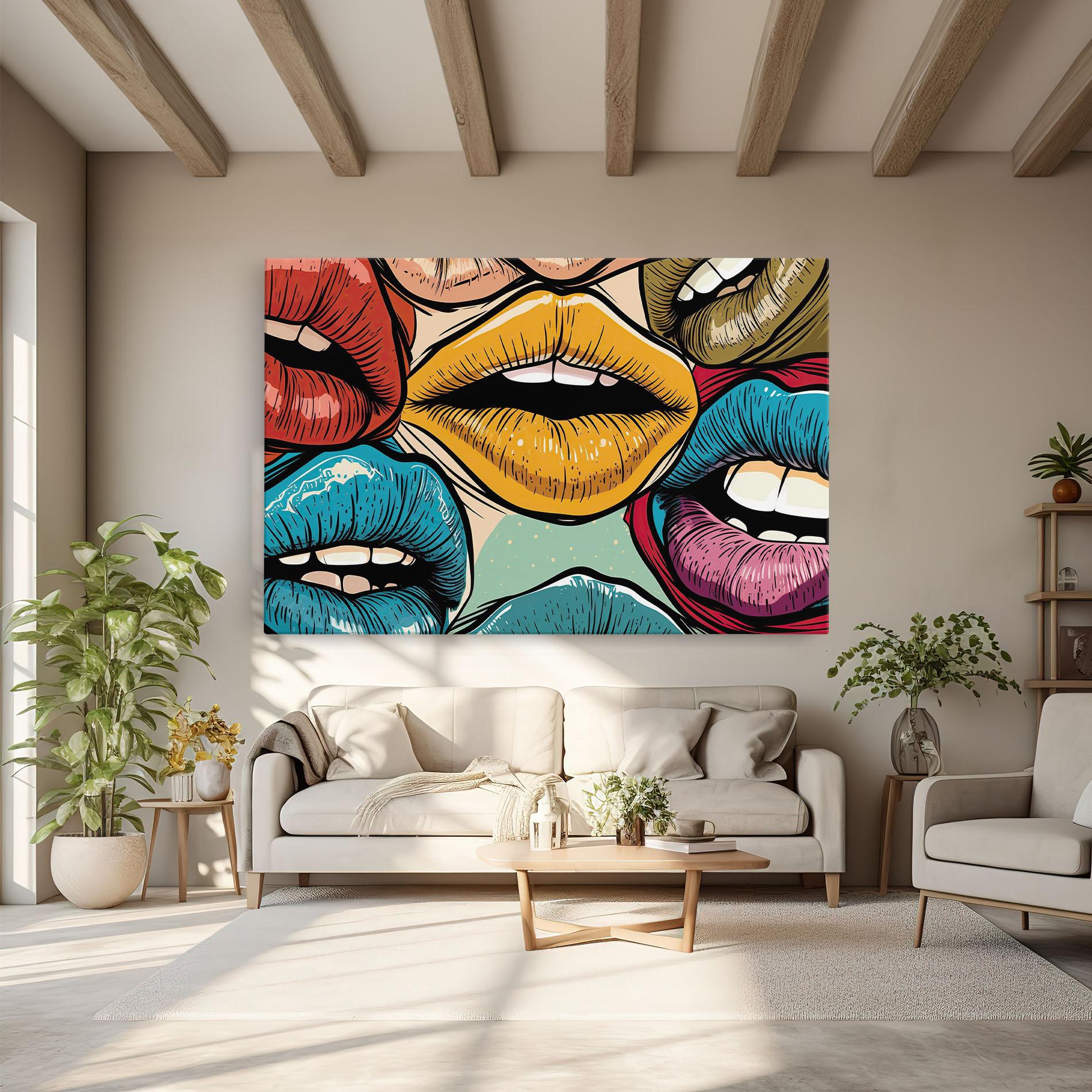 Leinwandbild Comic Book Color Lips mockup 6