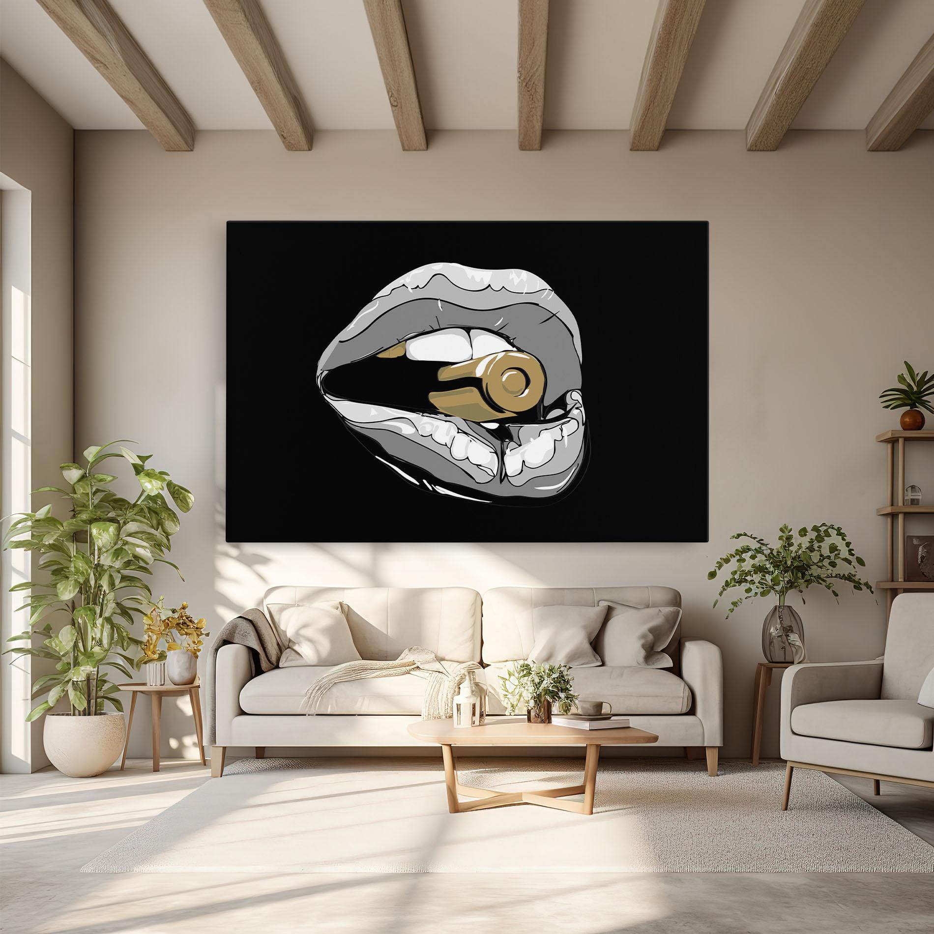 Leinwandbild Grey Bullet Lips mockup 6
