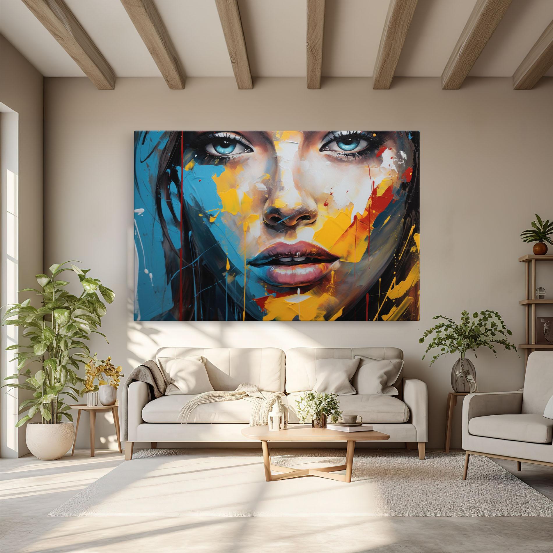 Leinwandbild Woman Abstract Lips mockup 6