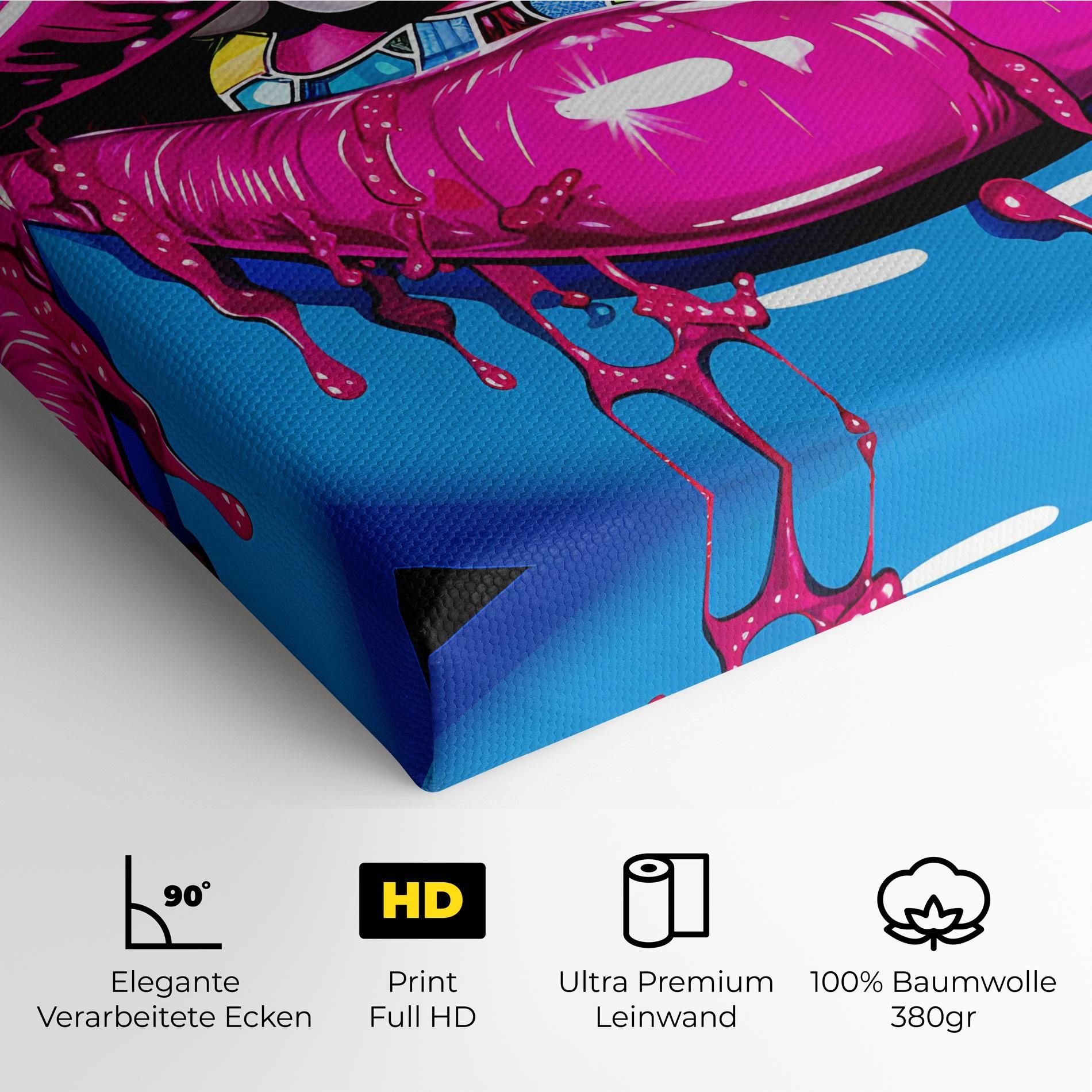 Blue Pink Lips Art mockup 4