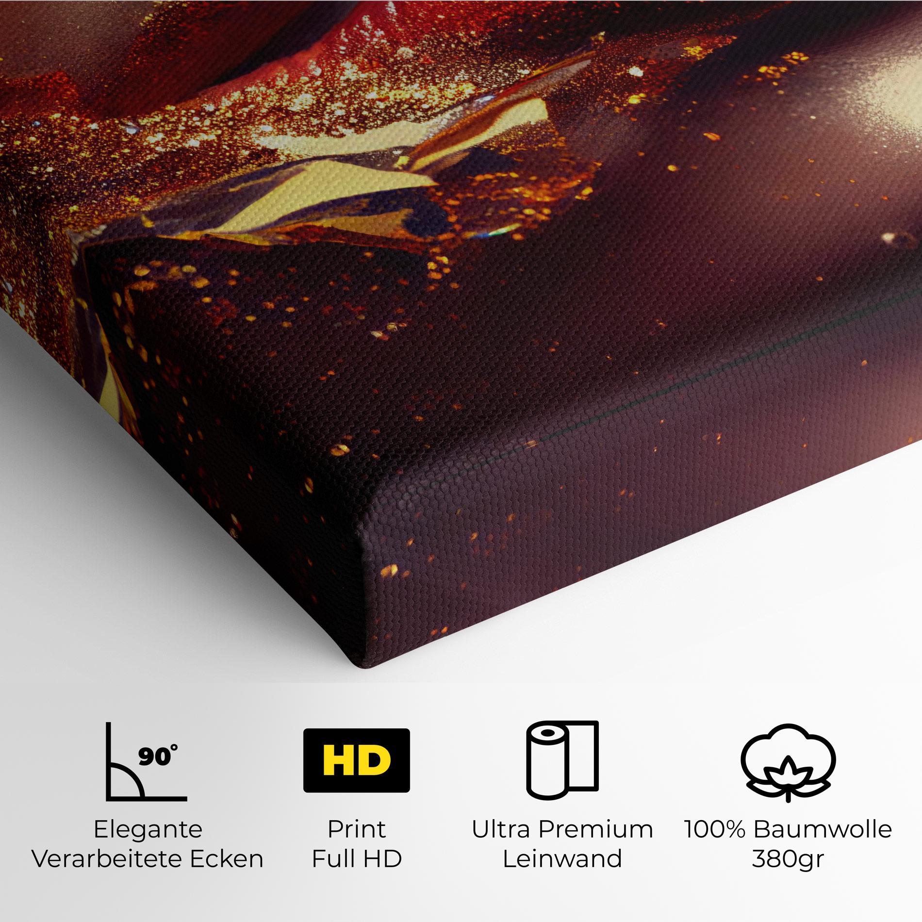 Leinwandbild Gold Glitter Lips mockup 4