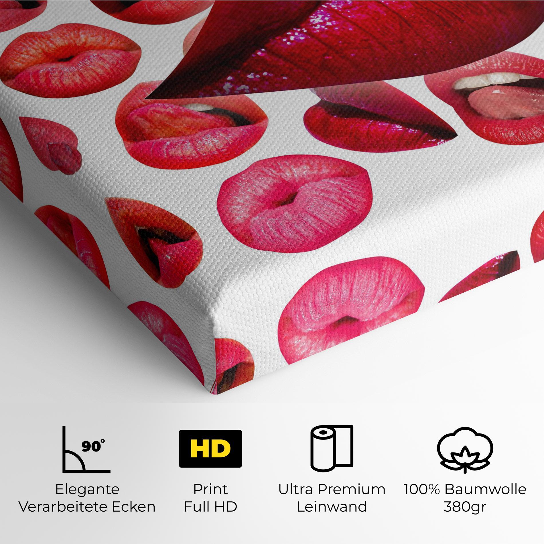Leinwandbild Red Lip Female mockup 4