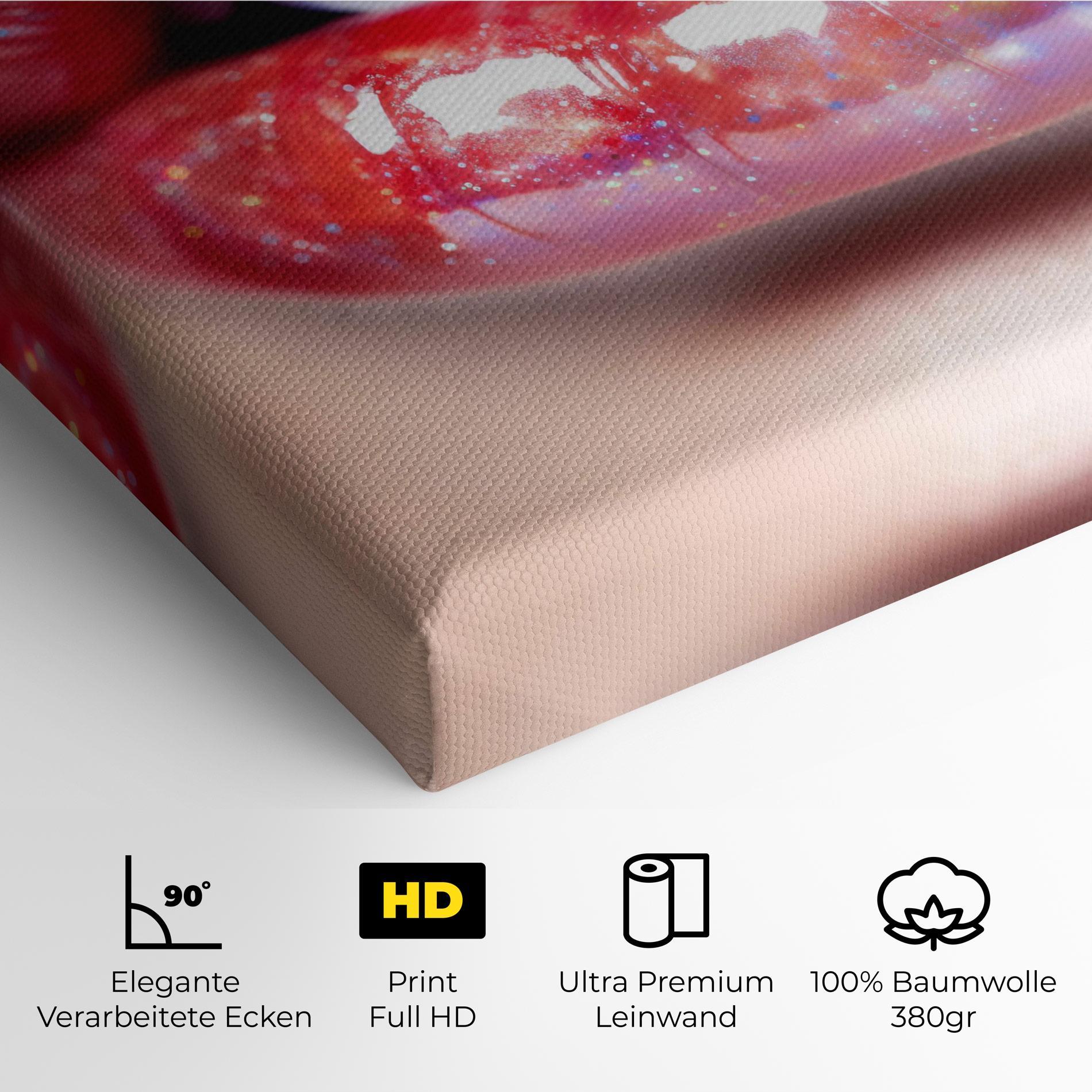 Leinwandbild Red Pretty Lips mockup 4