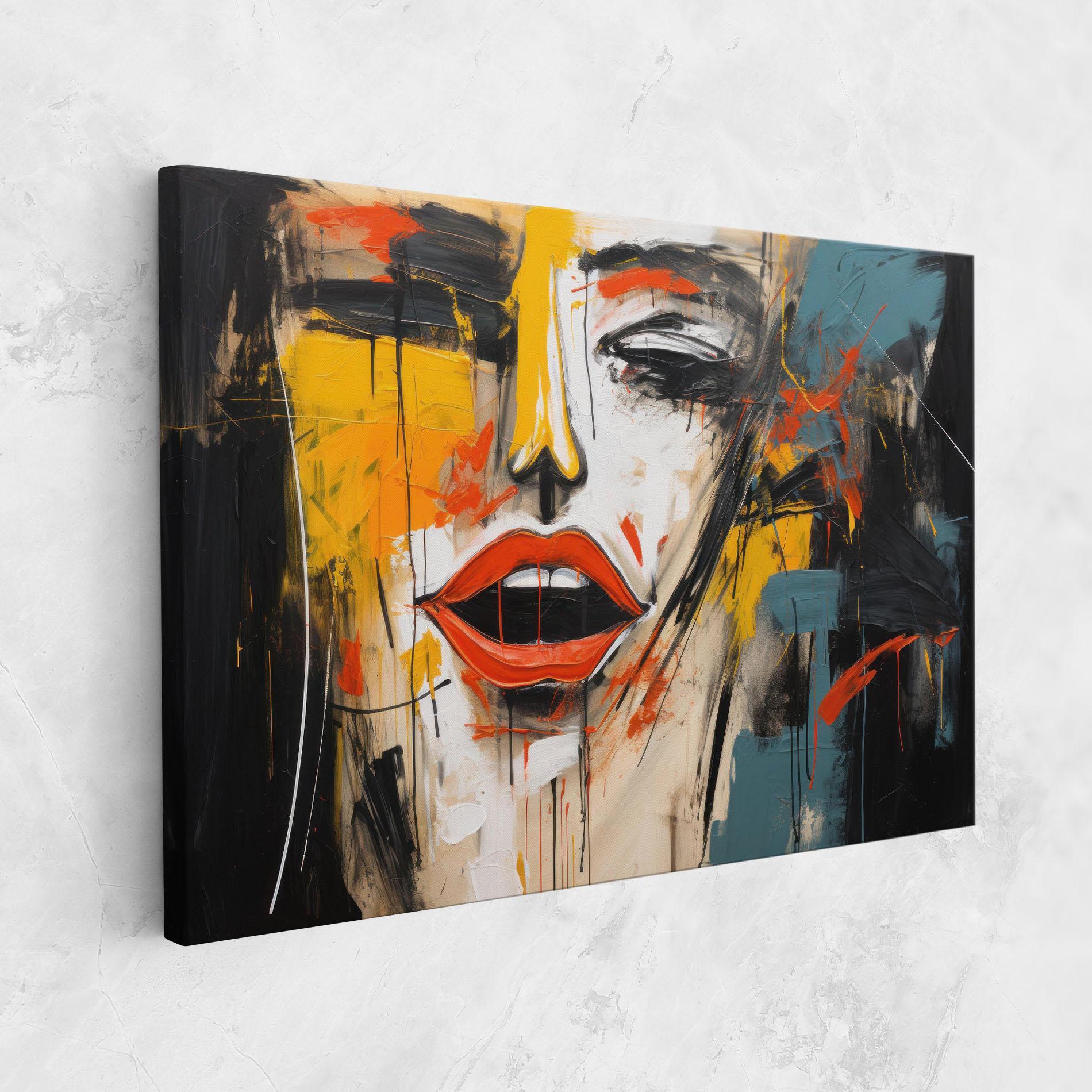 Leinwandbild Abstract Woman Lips mockup 1