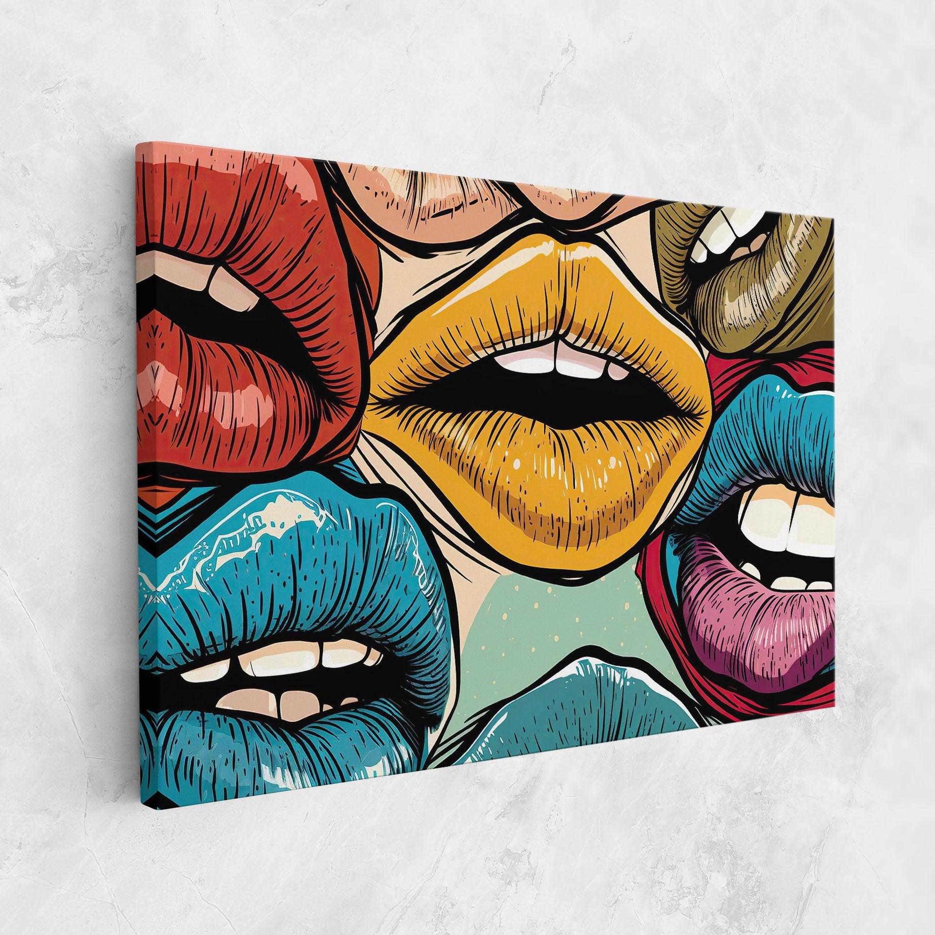 Leinwandbild Comic Book Color Lips mockup 1