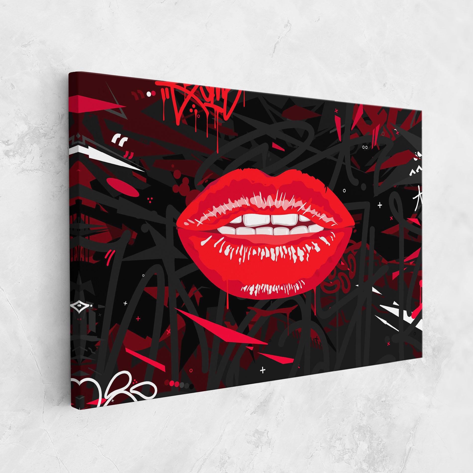 Leinwandbild Graff Lips mockup 1