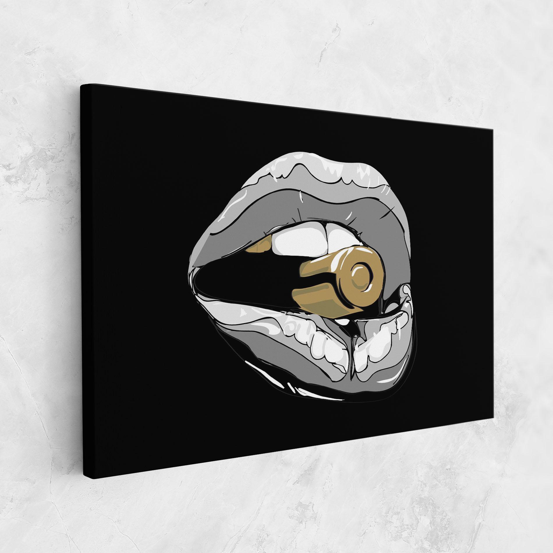 Leinwandbild Grey Bullet Lips mockup 1