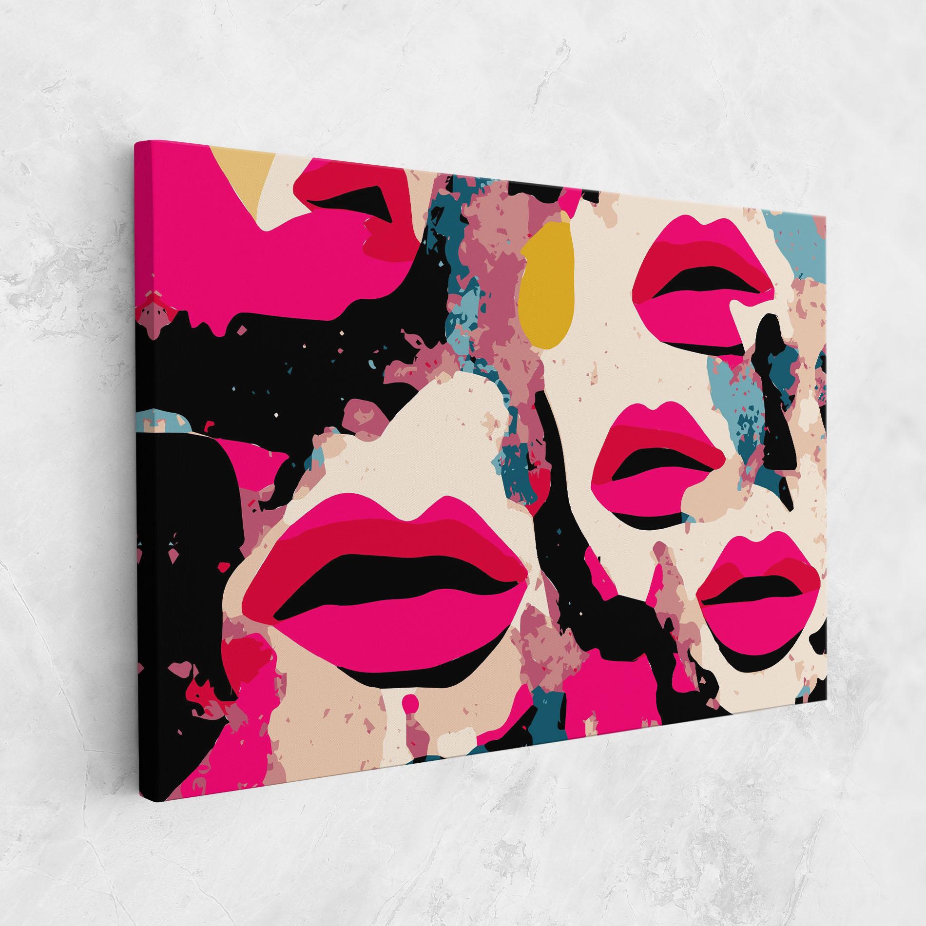 Leinwandbild Pink Lips mockup 1