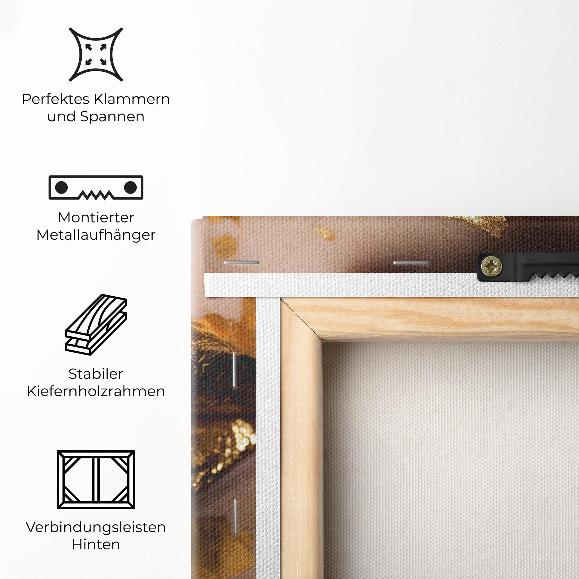 Leinwandbild Close Gold Lips mockup 5