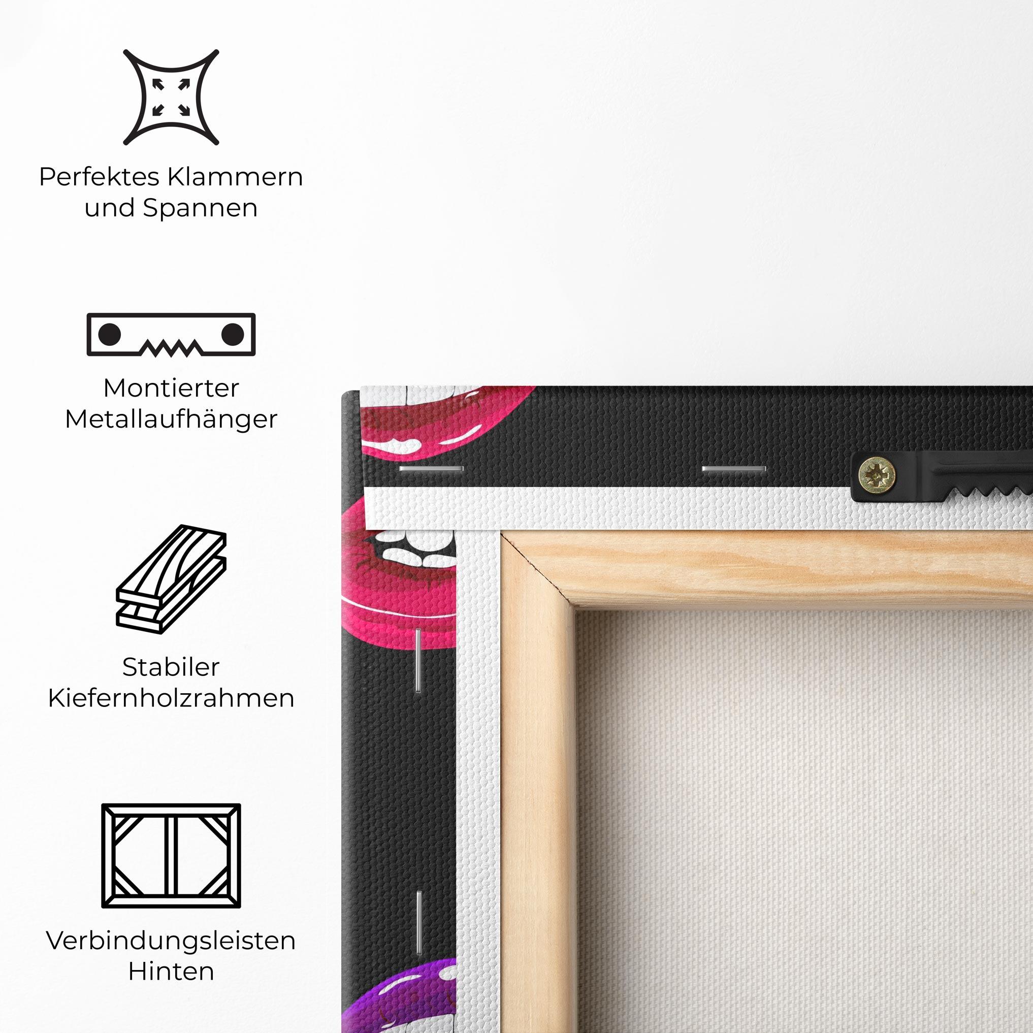 Leinwandbild Mix Color Lips mockup 5