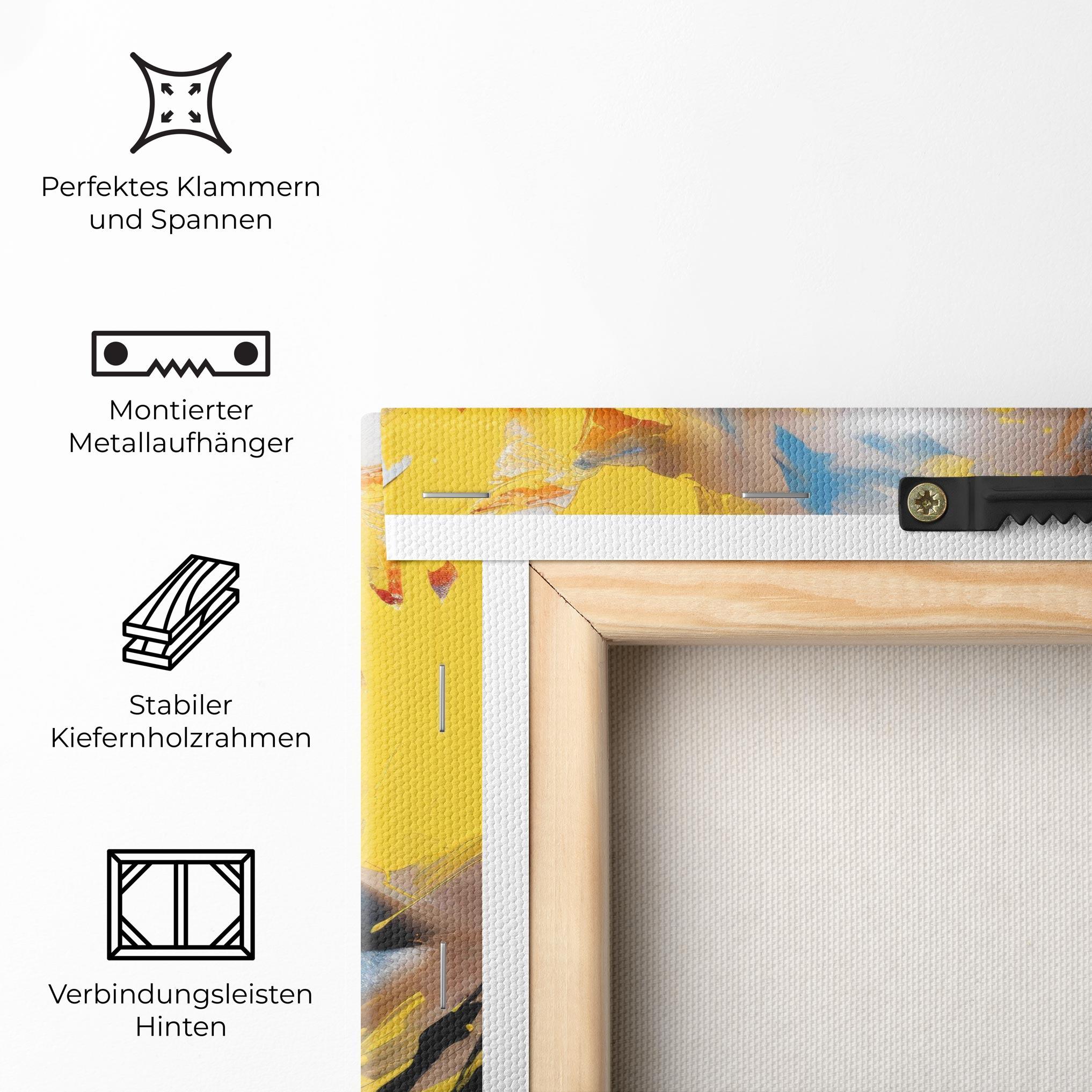 Leinwandbild Yellow Blue Lips Art mockup 5