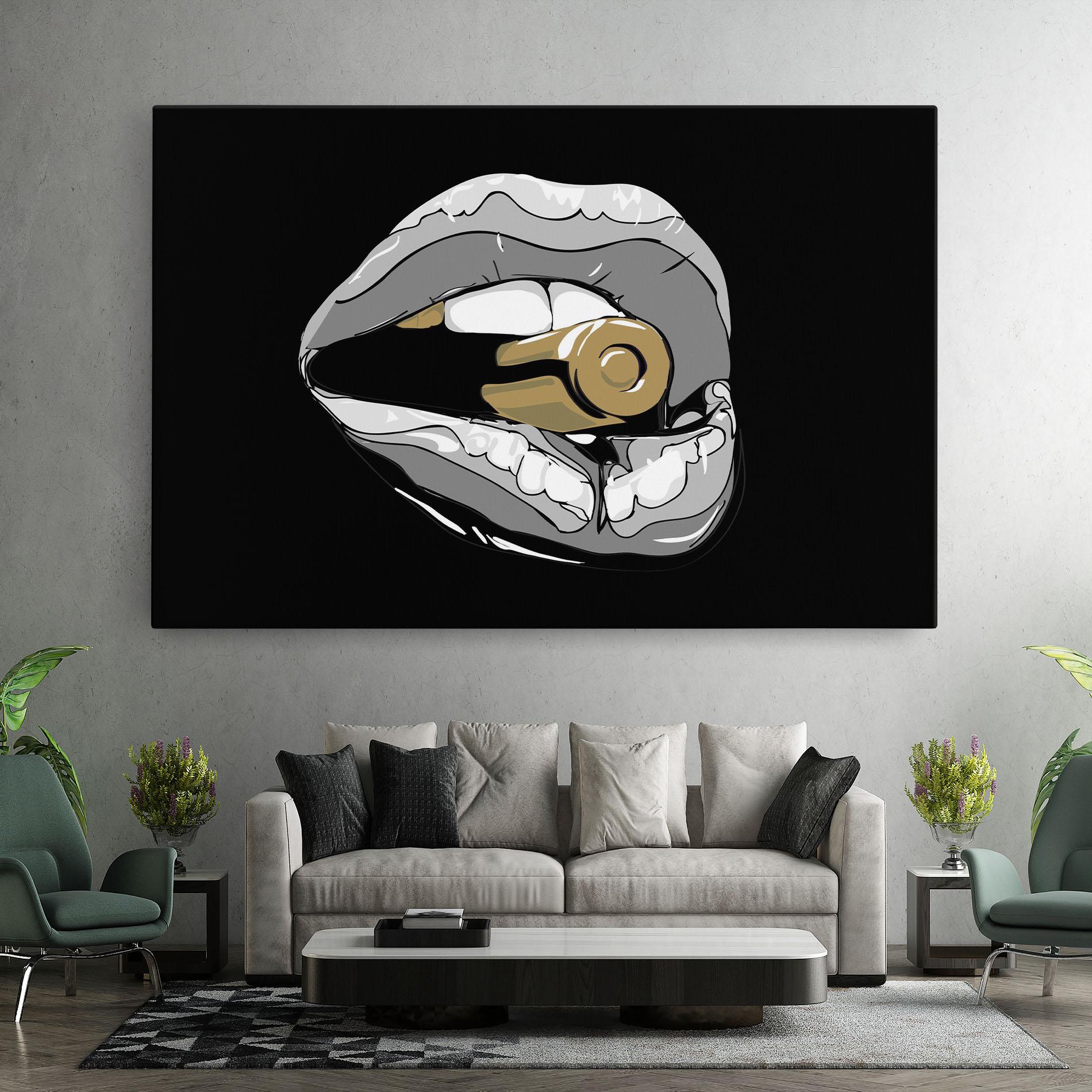 Leinwandbild Grey Bullet Lips mockup 7