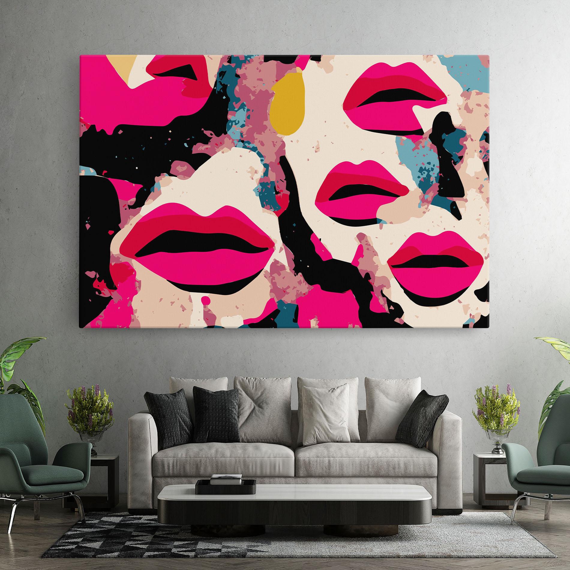 Leinwandbild Pink Lips mockup 7