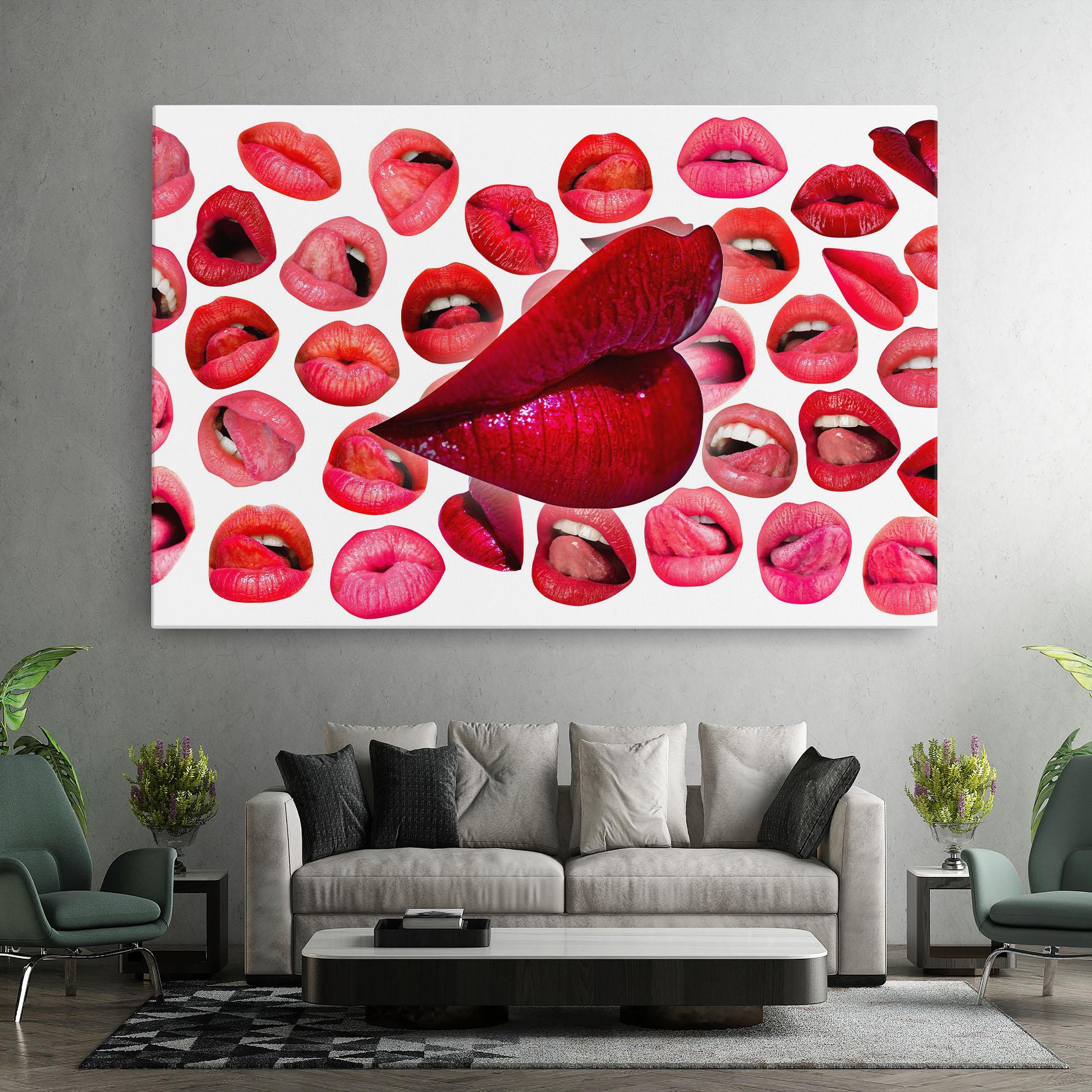 Leinwandbild Red Lip Female mockup 7