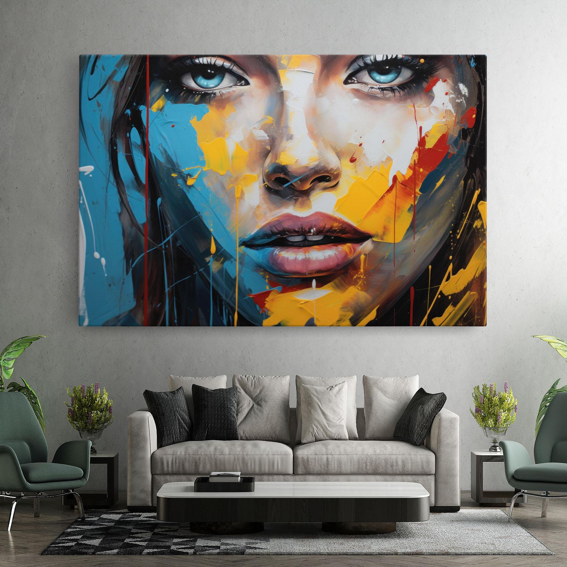 Leinwandbild Woman Abstract Lips mockup 7