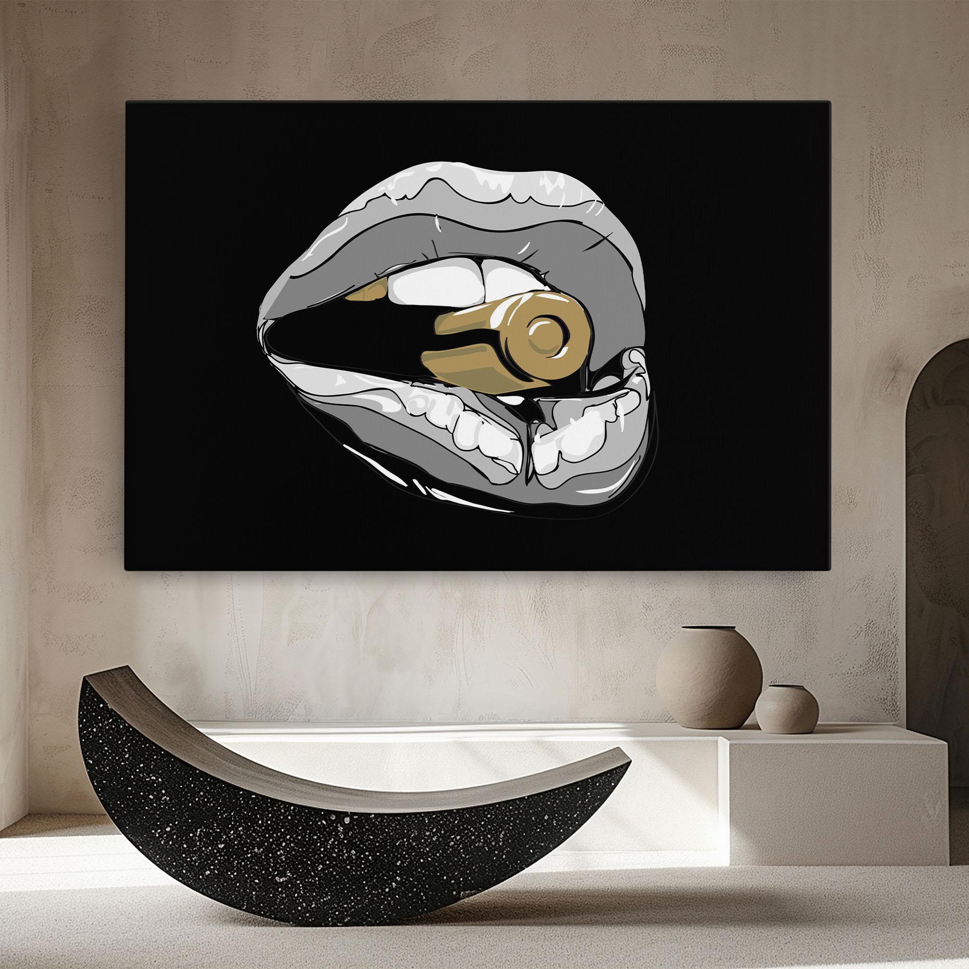 Leinwandbild Grey Bullet Lips mockup 8