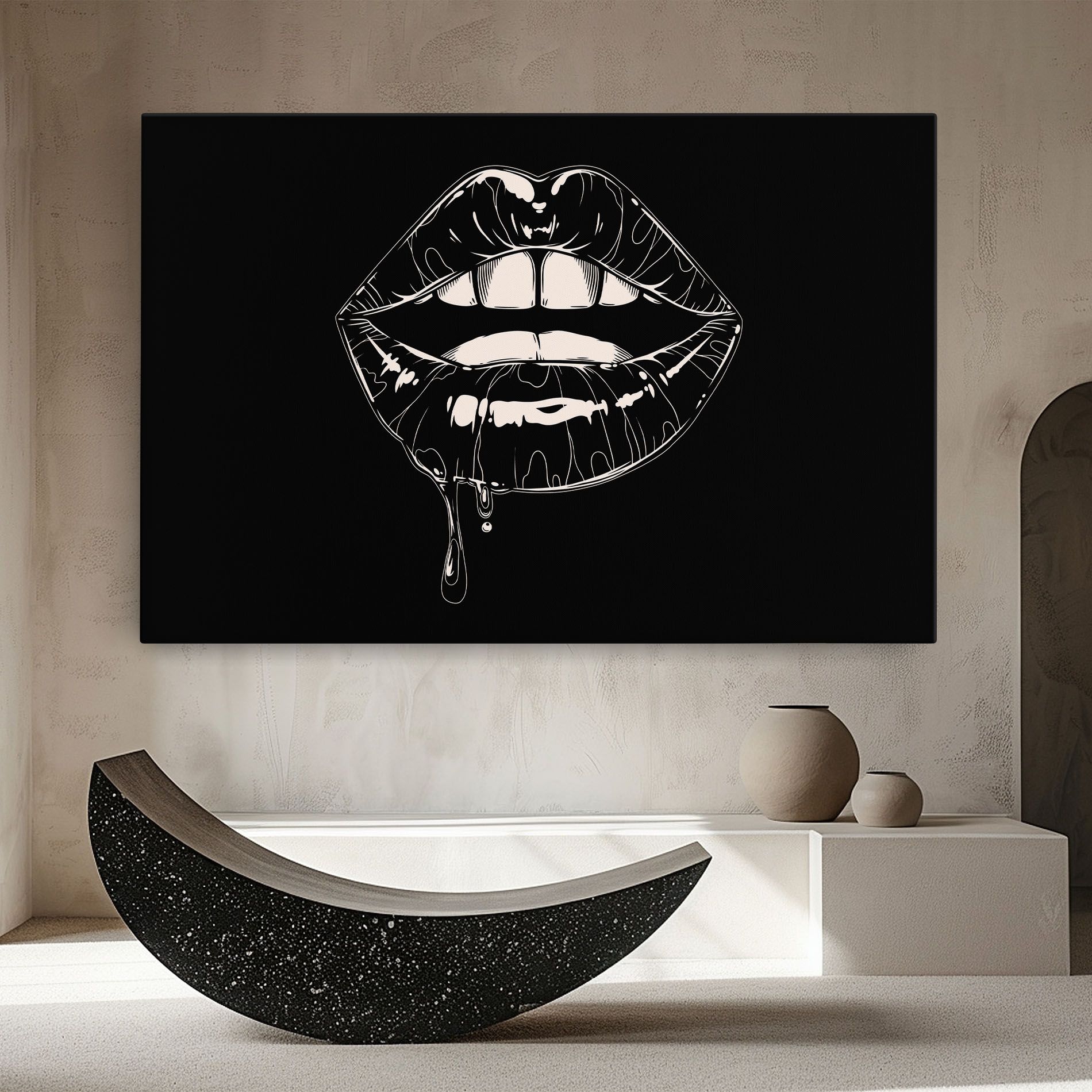 Open Lips On Black mockup 8