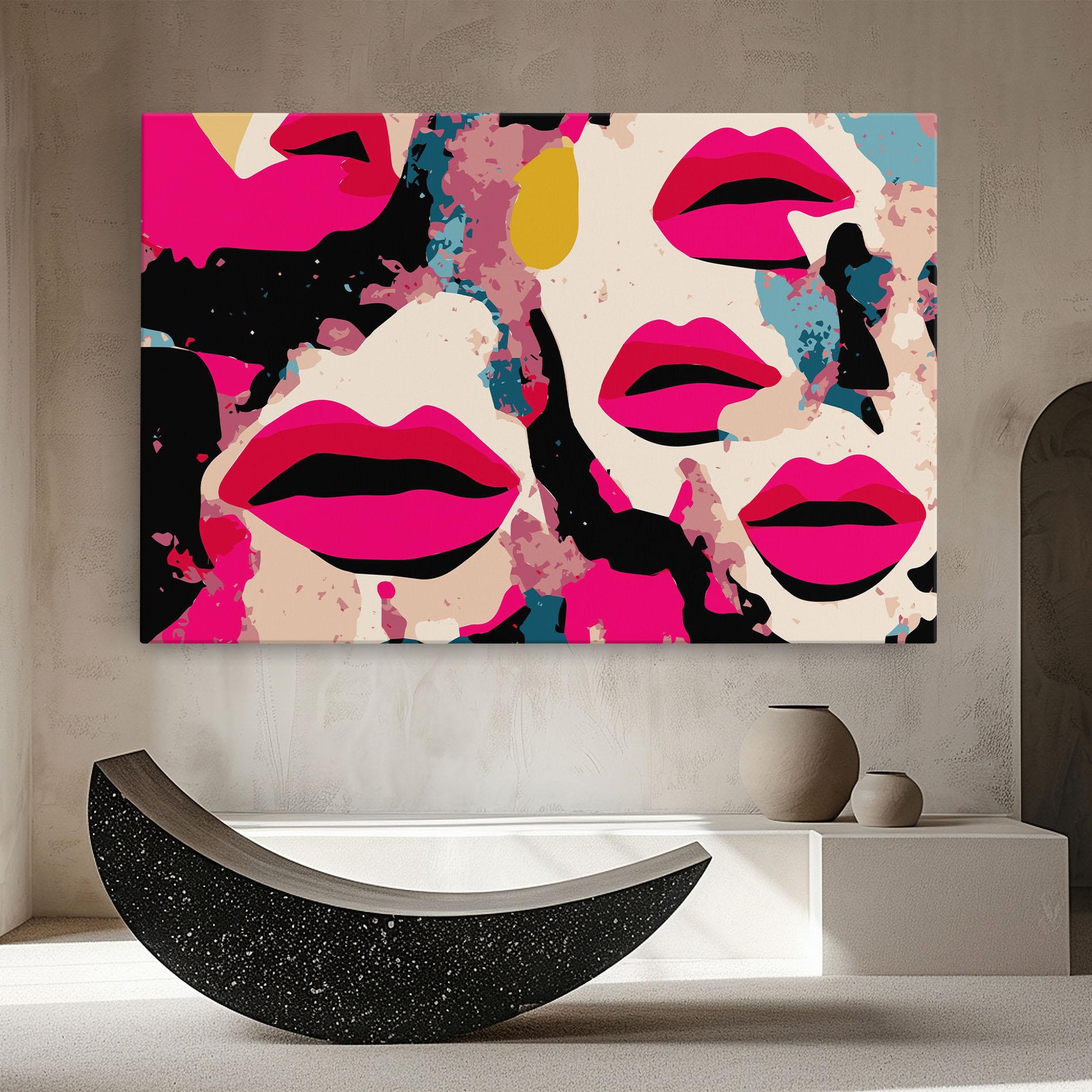 Leinwandbild Pink Lips mockup 8