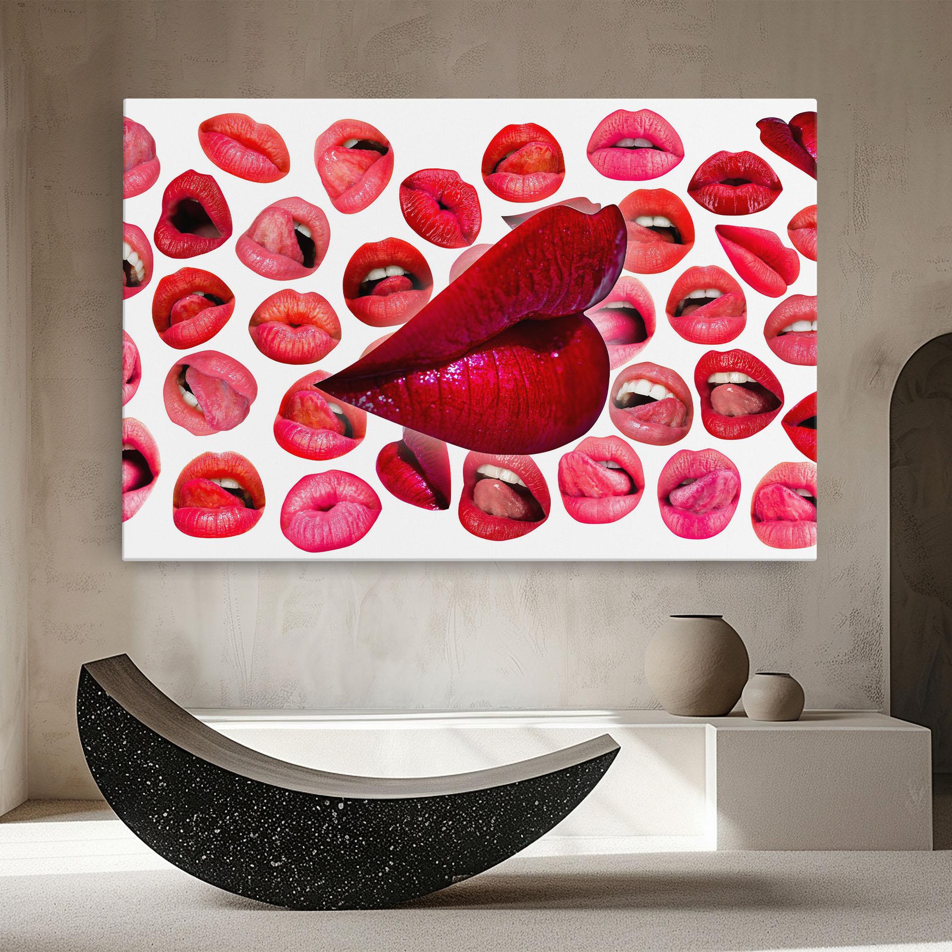 Leinwandbild Red Lip Female mockup 8