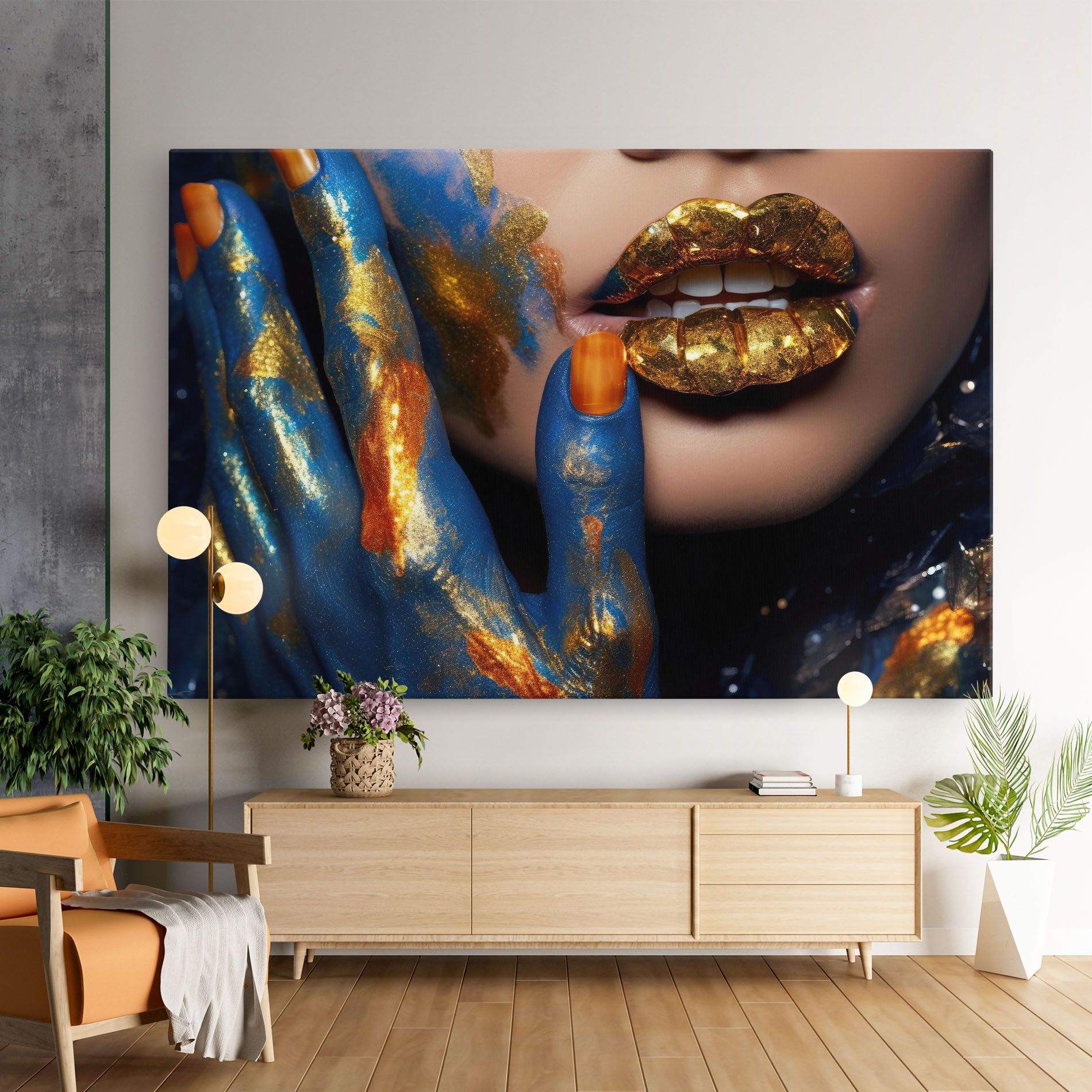 Blue Hand Lips mockup 9