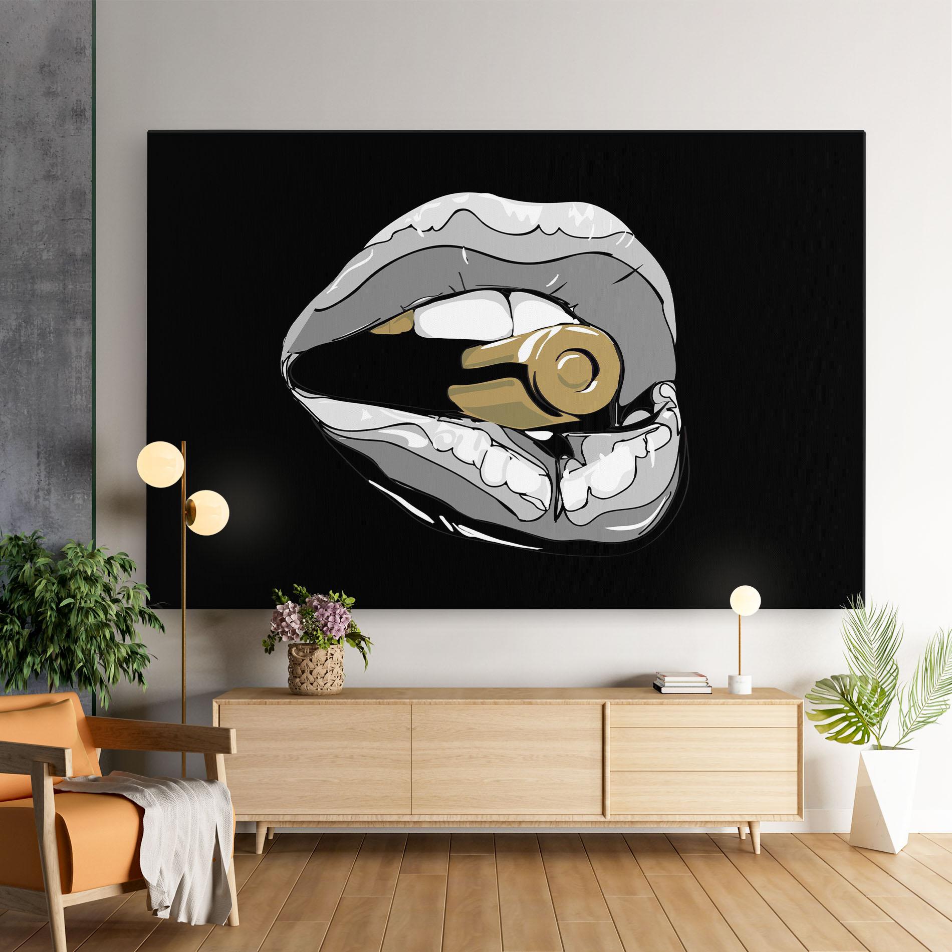 Leinwandbild Grey Bullet Lips mockup 9