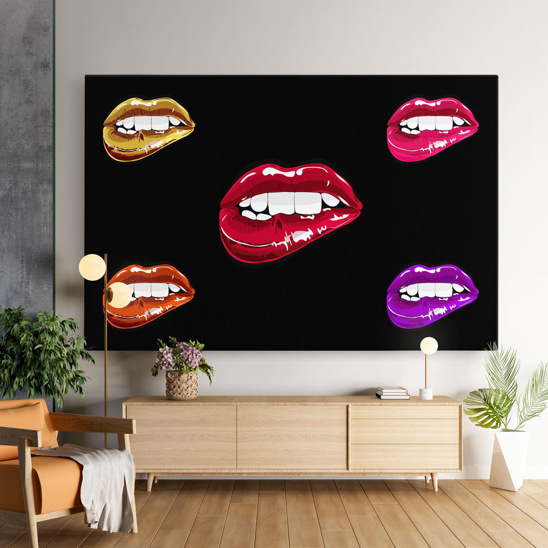 Leinwandbild Mix Color Lips mockup 9
