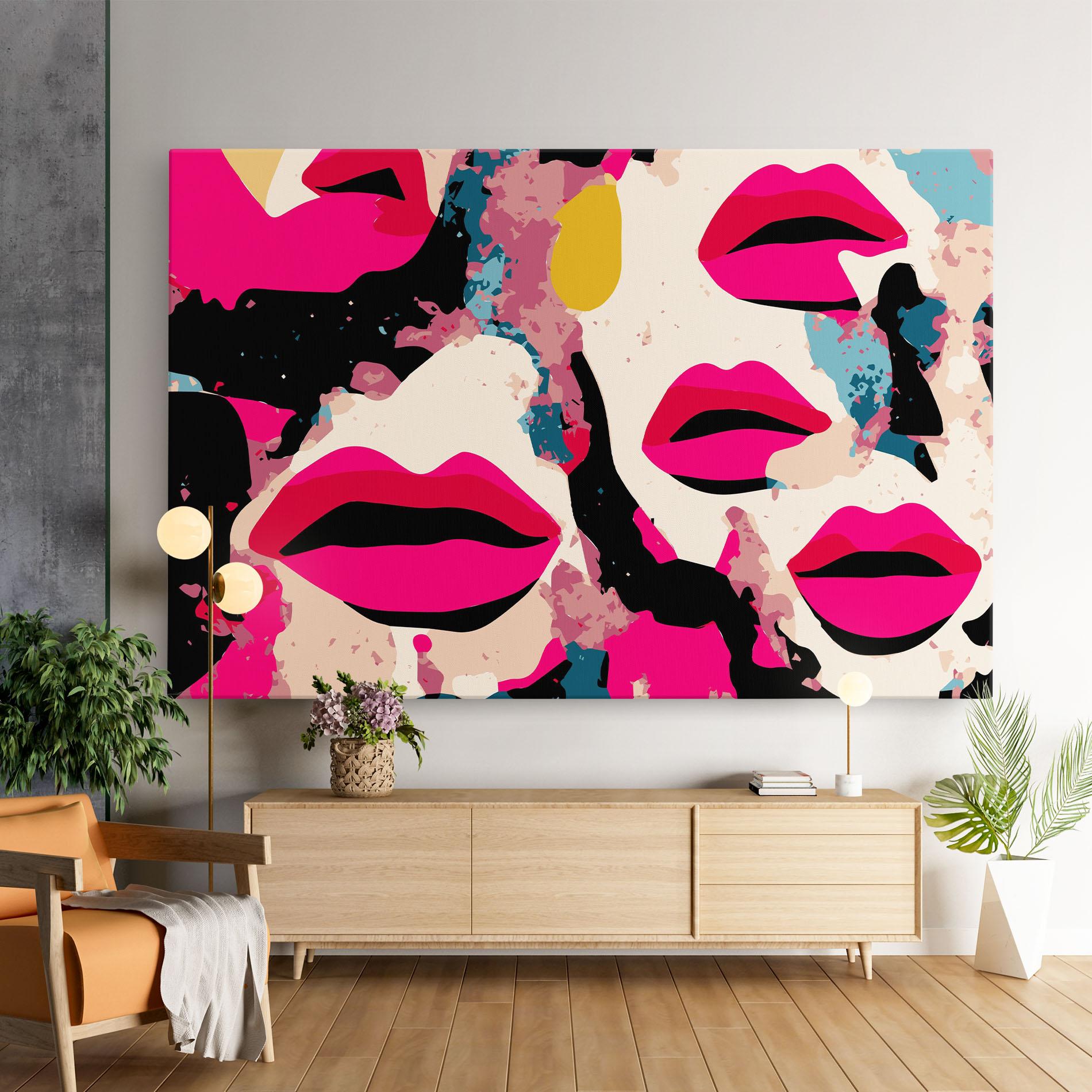 Leinwandbild Pink Lips mockup 9