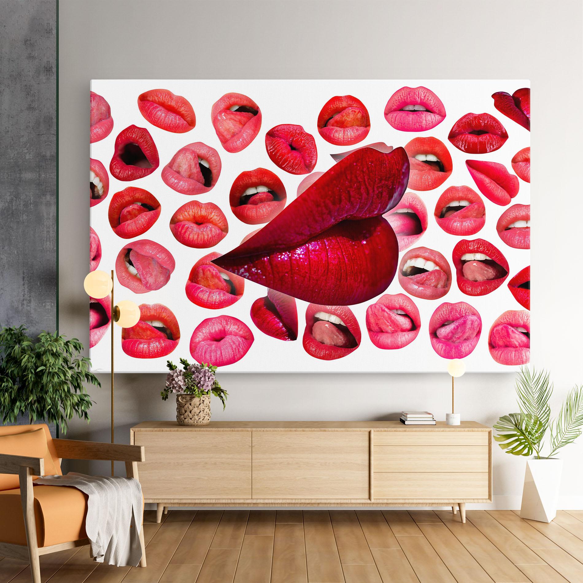 Leinwandbild Red Lip Female mockup 9
