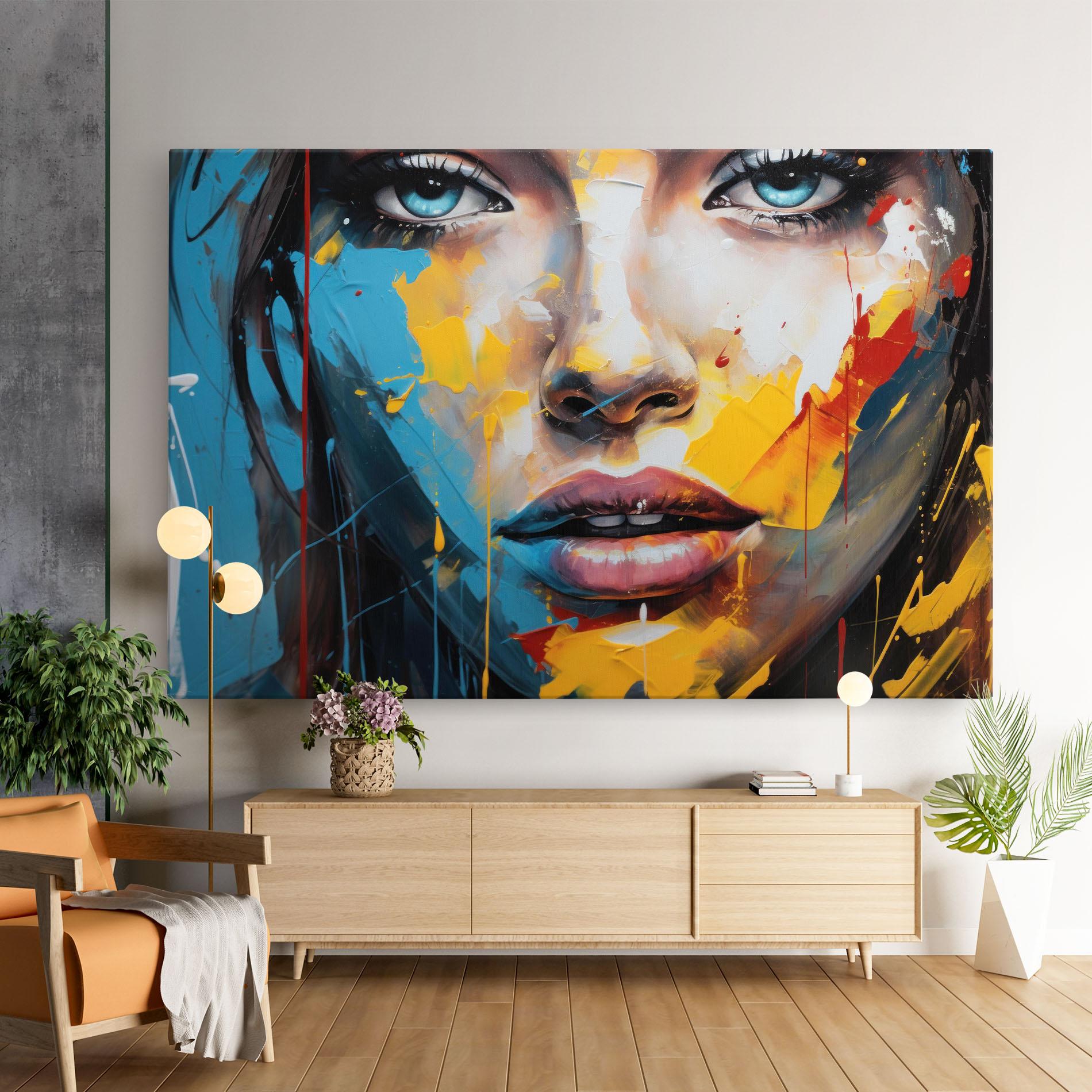 Leinwandbild Woman Abstract Lips mockup 9