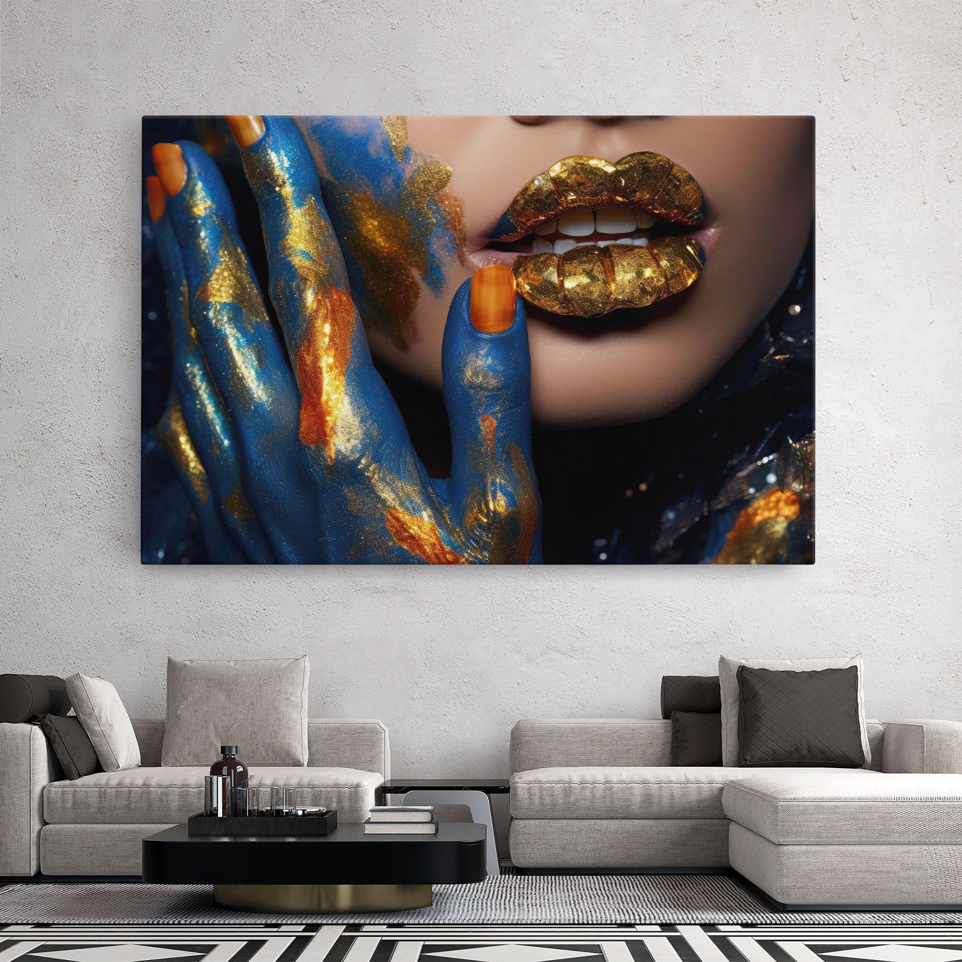 Blue Hand Lips mockup 2