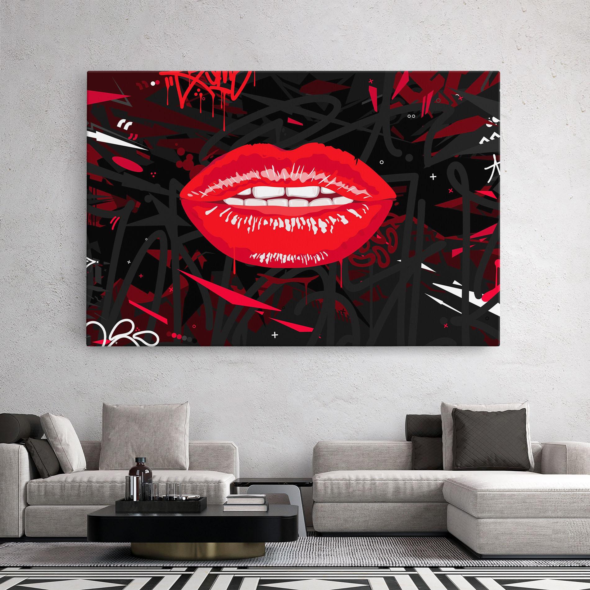 Leinwandbild Graff Lips mockup 2