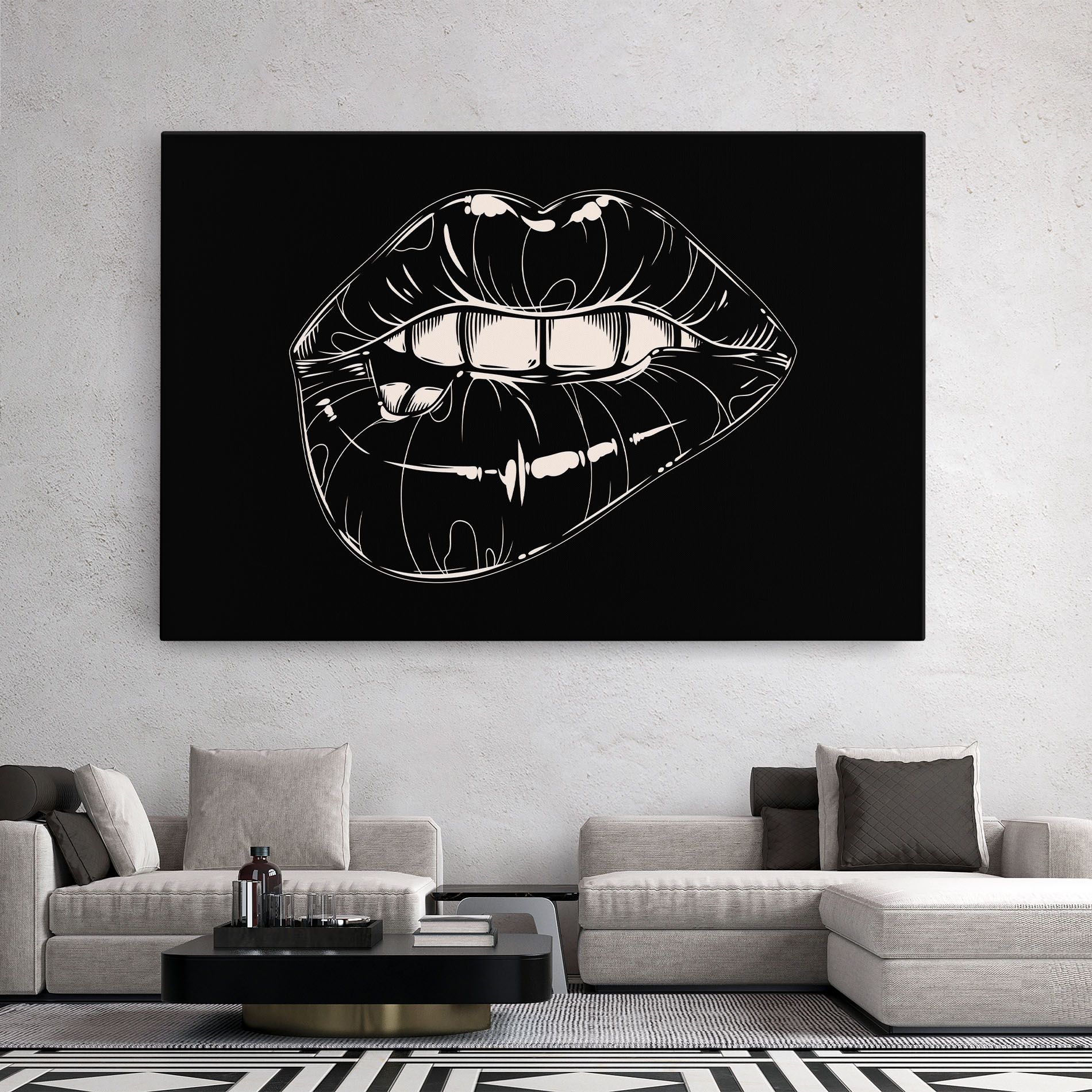 Juicy Lips On Black mockup 2