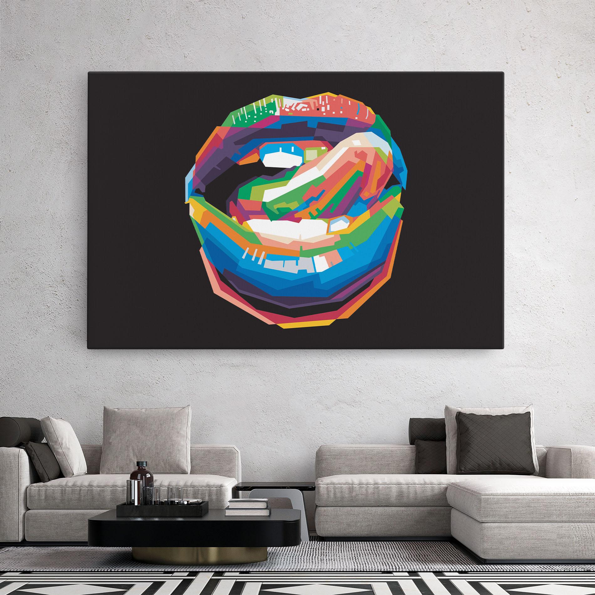 Leinwandbild Lips Toungue mockup 2