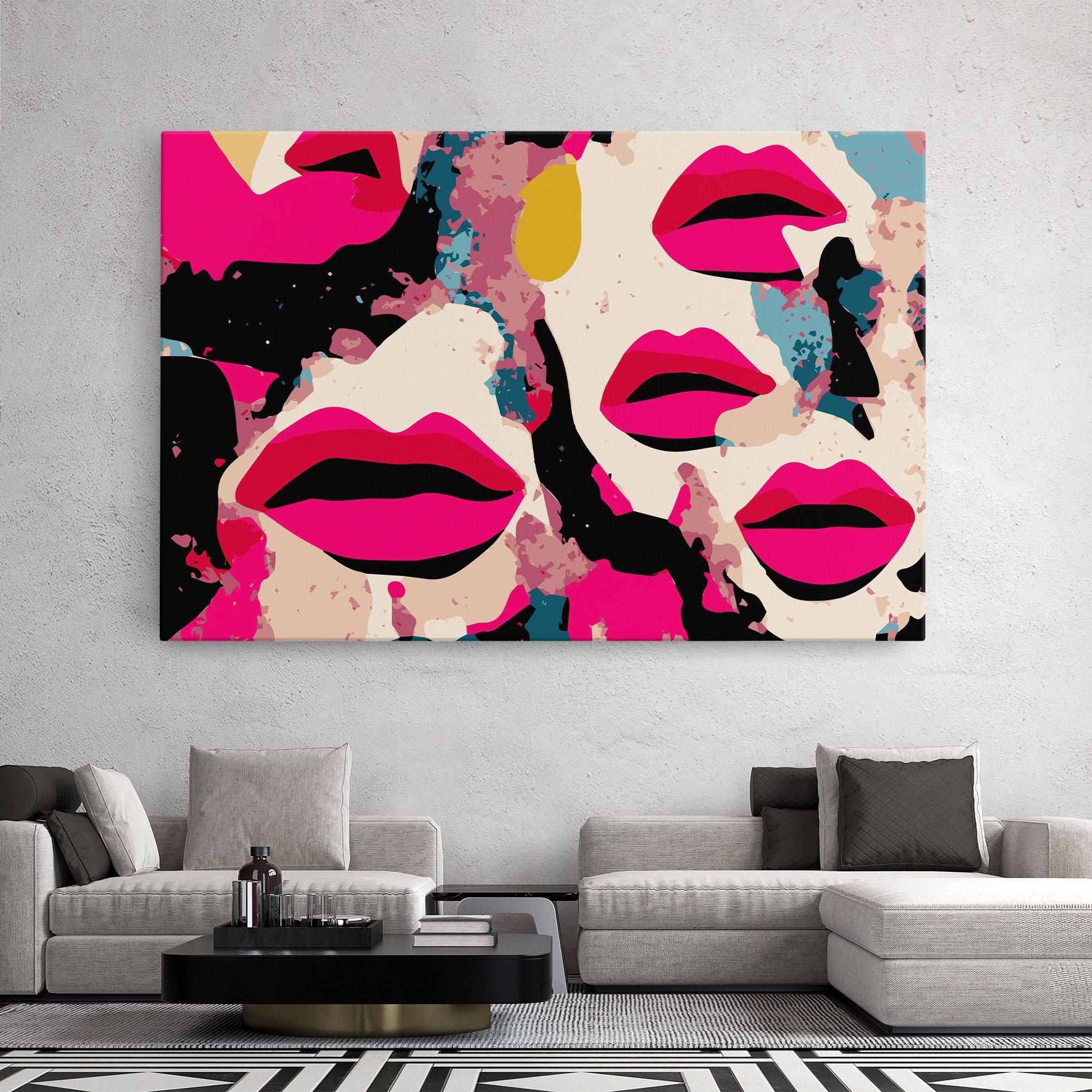 Leinwandbild Pink Lips mockup 2