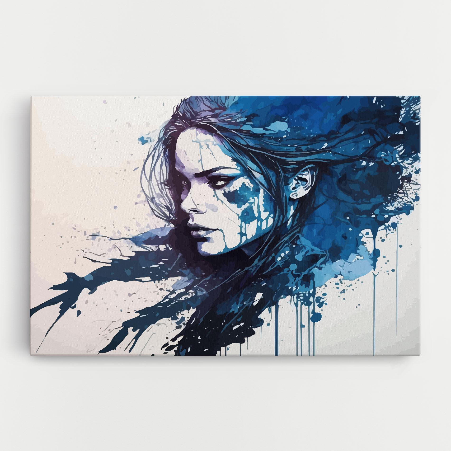 Leinwandbild Blue Hair Portrait mockup 0