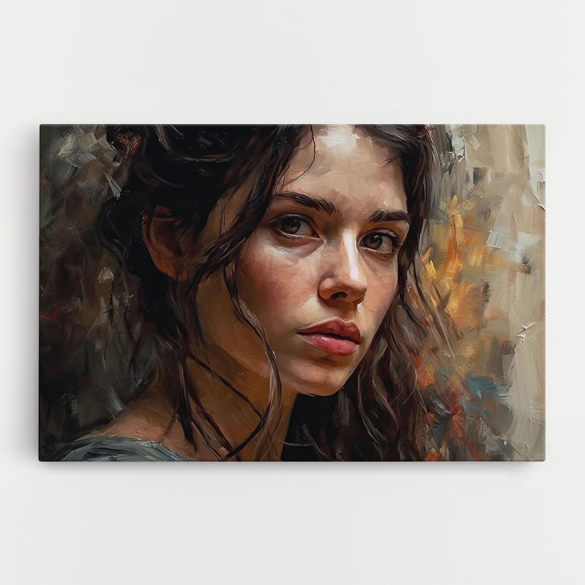 Closeup Impasto Portrait mockup 0