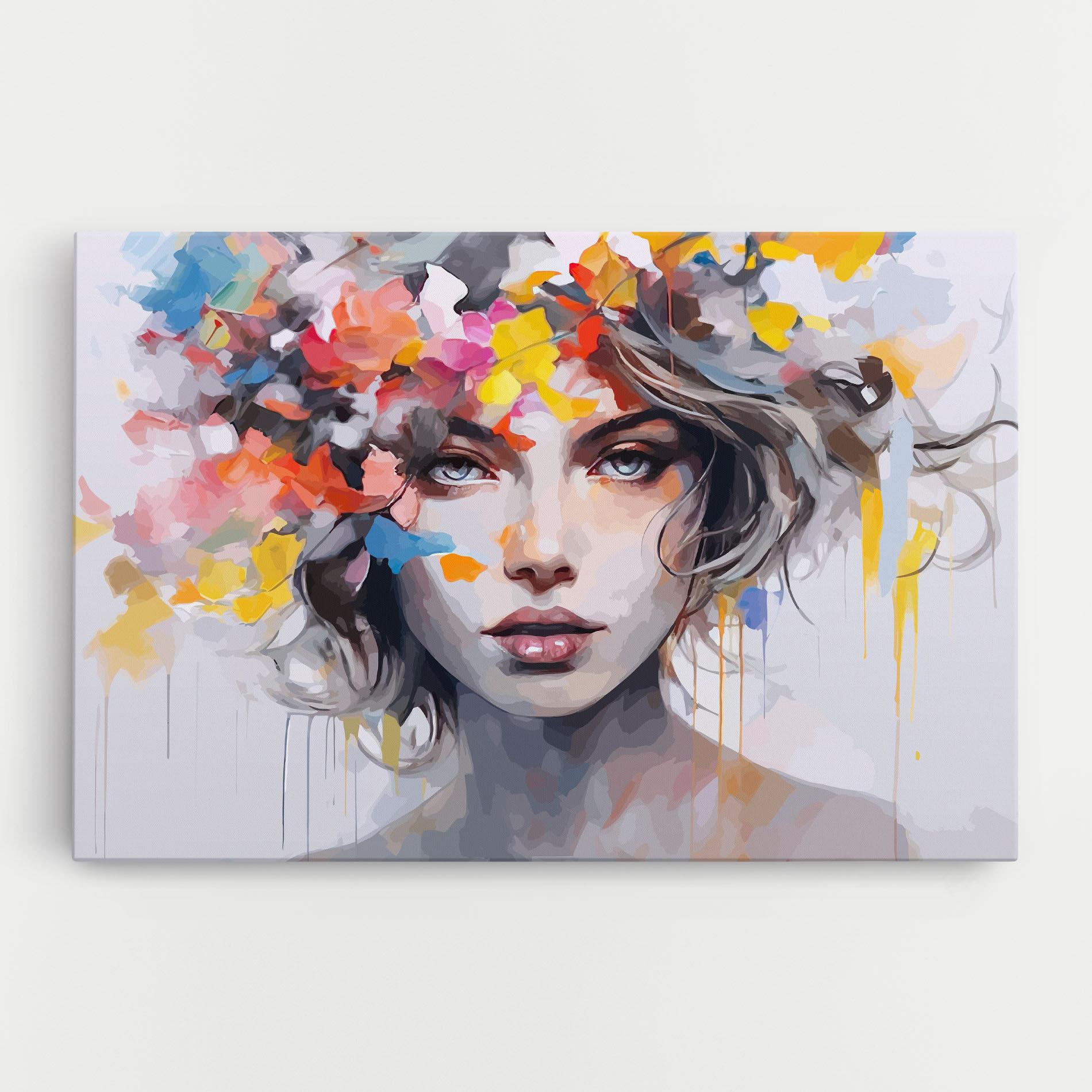 Leinwandbild Colorful Hair Portrait mockup 0