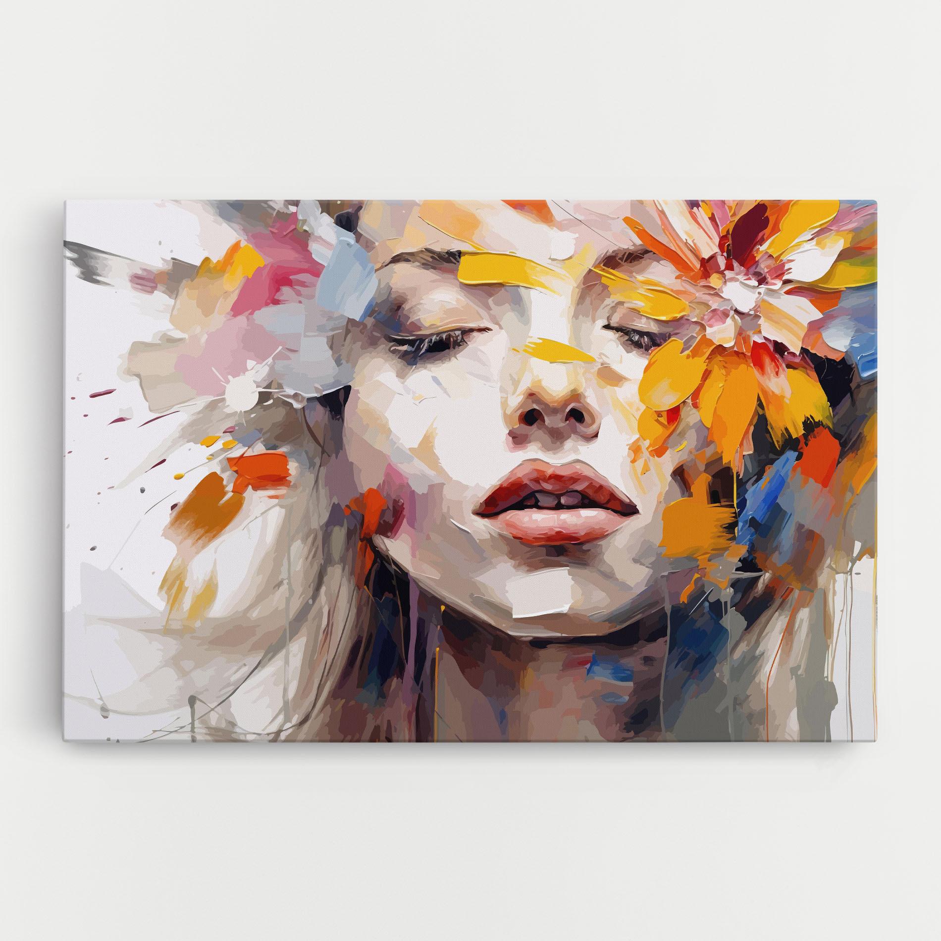 Leinwandbild Oil Flower Portrait mockup 0