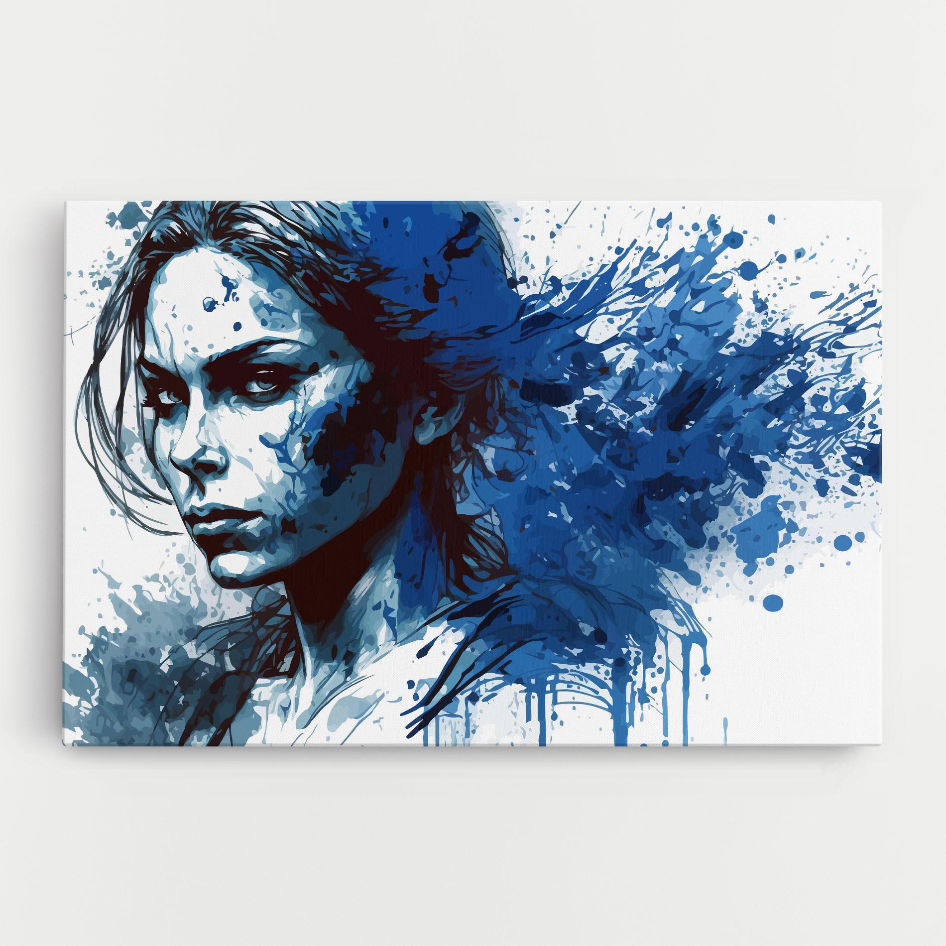 Leinwandbild Portrait Blue Woman mockup 0