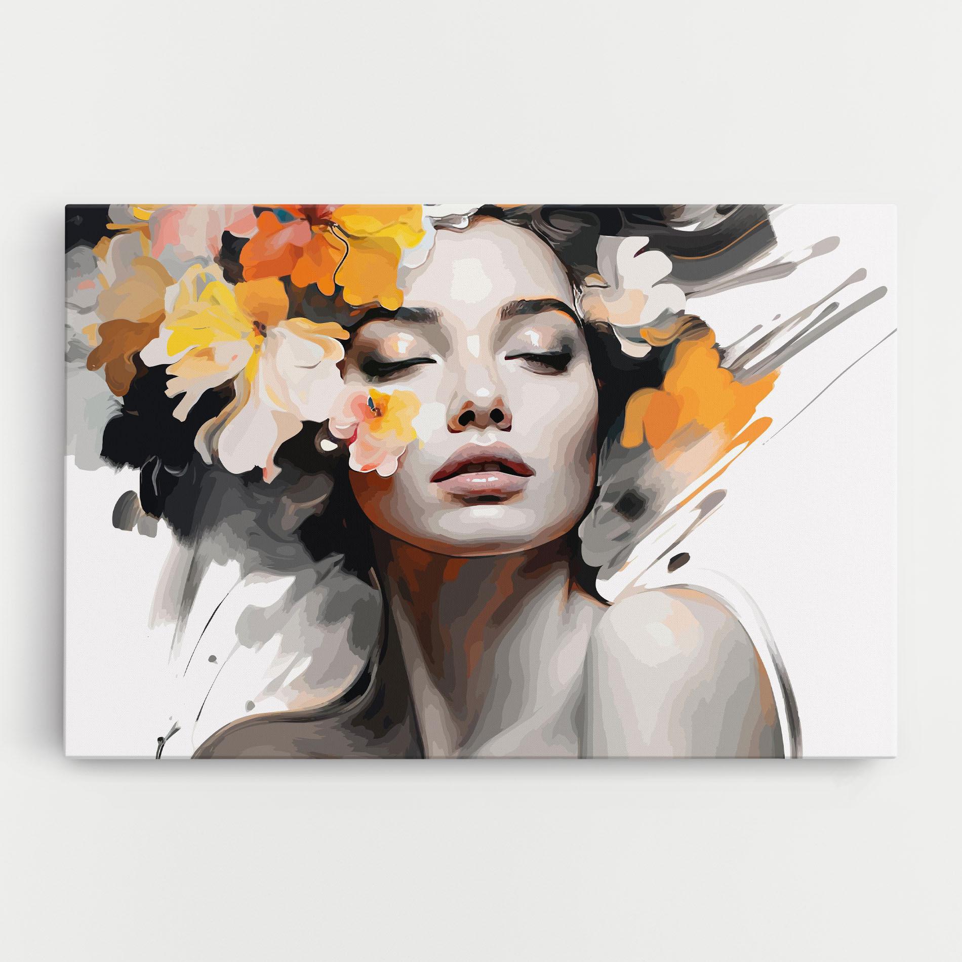 Leinwandbild Yellow Flower Portrait mockup 0