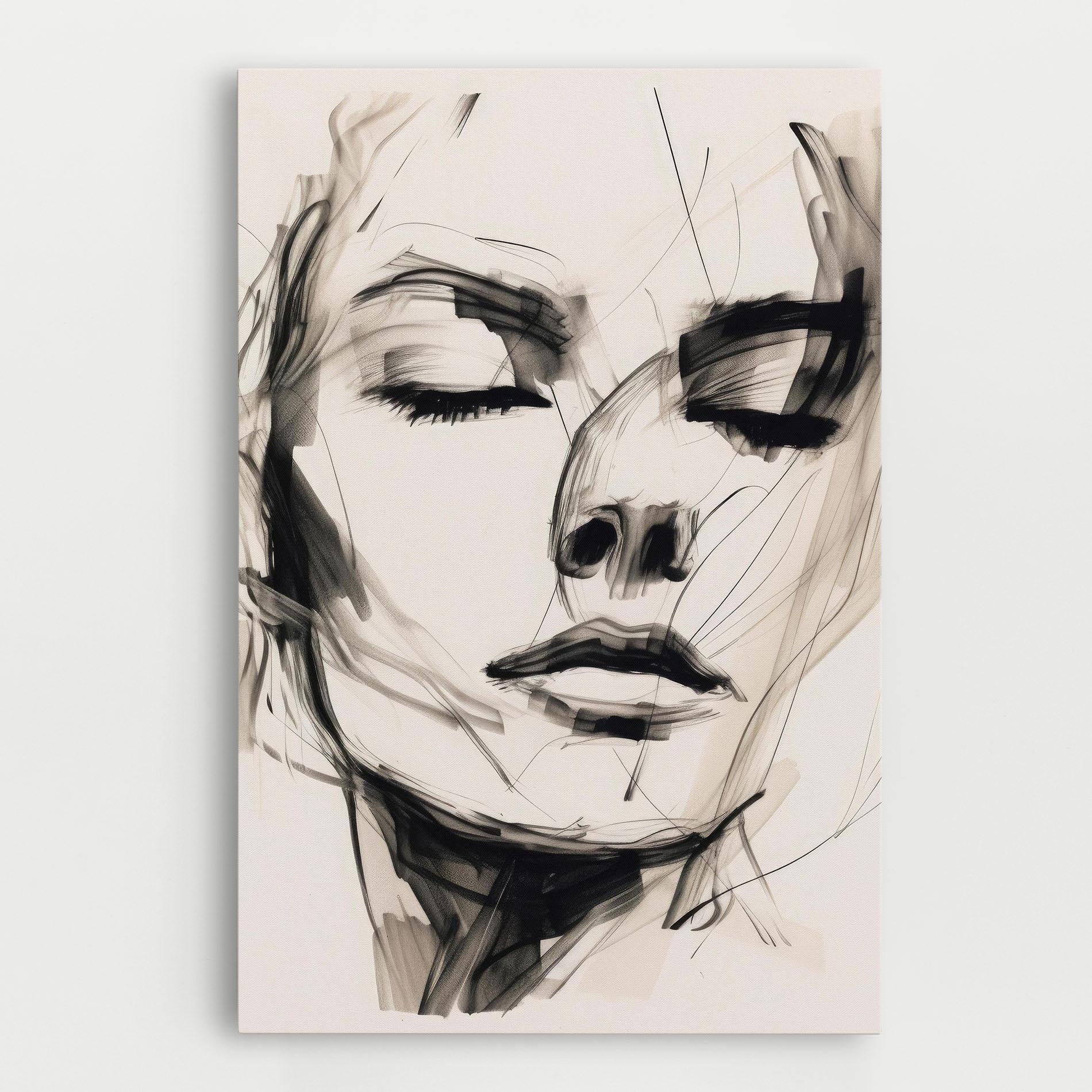 Leinwandbild Continuous Line Woman mockup 0