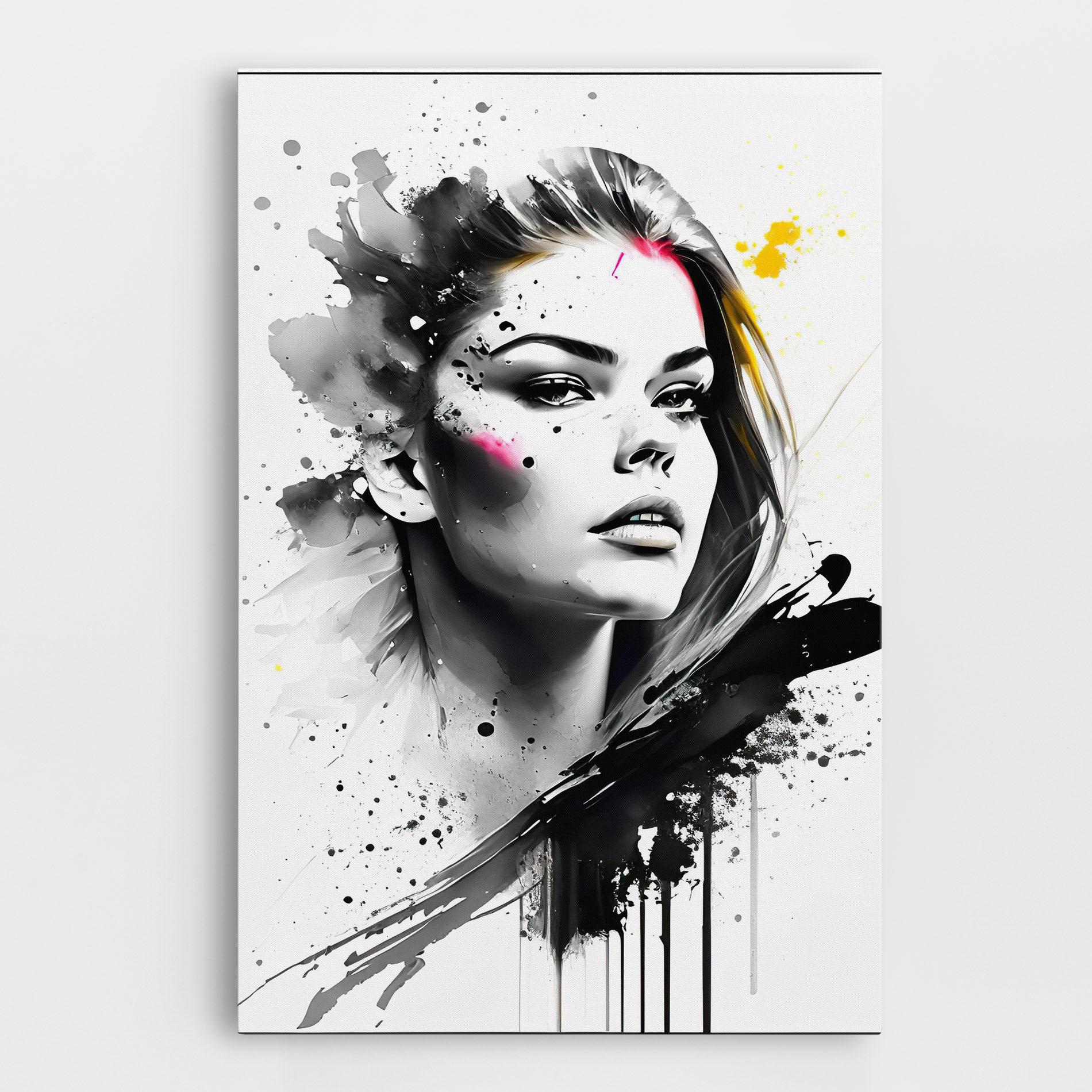 Leinwandbild Ink Splash Portrait mockup 0