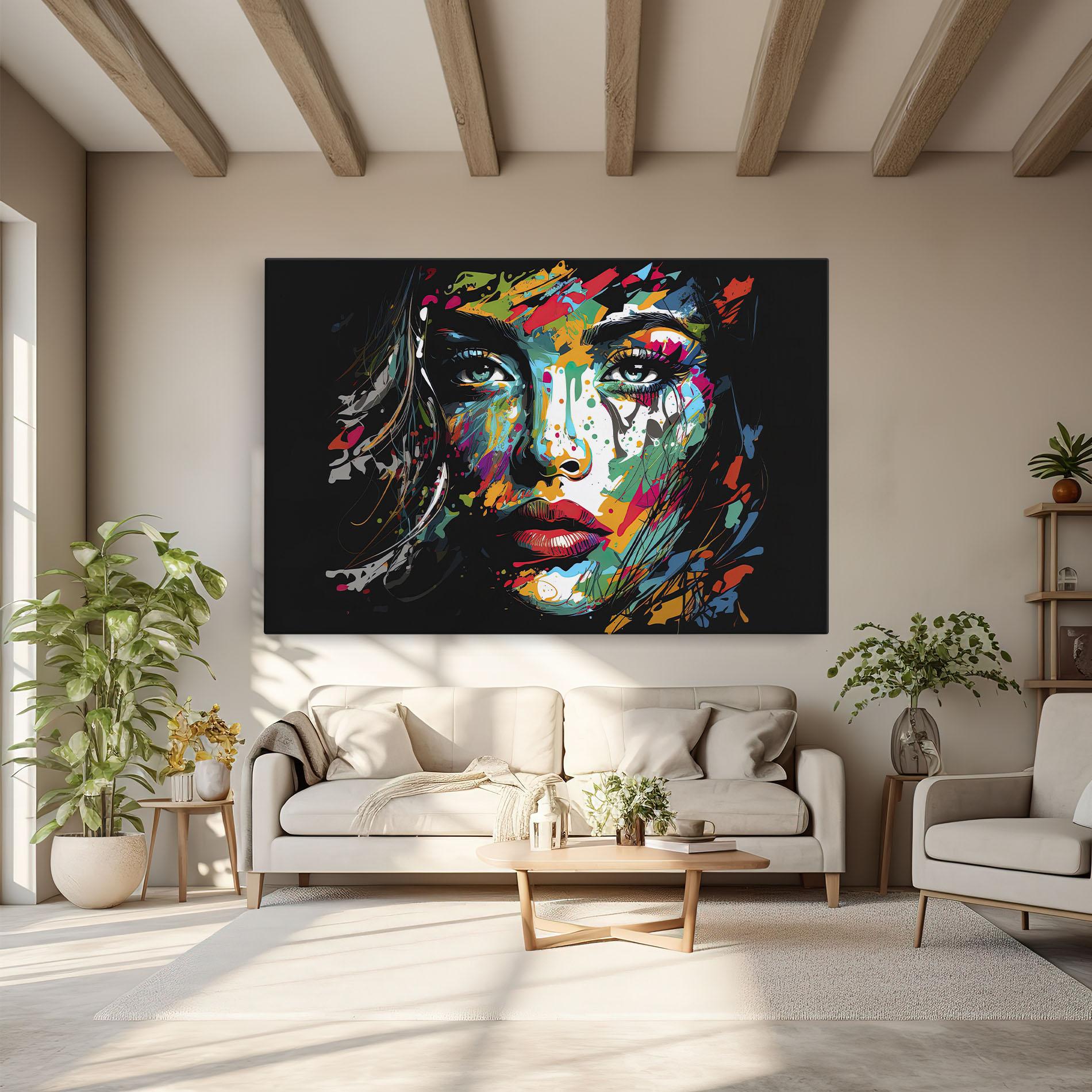 Leinwandbild Abstract Stylish Portrait mockup 6