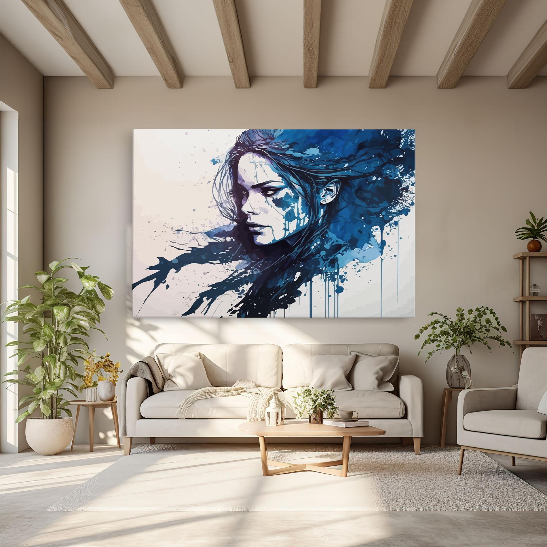 Leinwandbild Blue Hair Portrait mockup 6