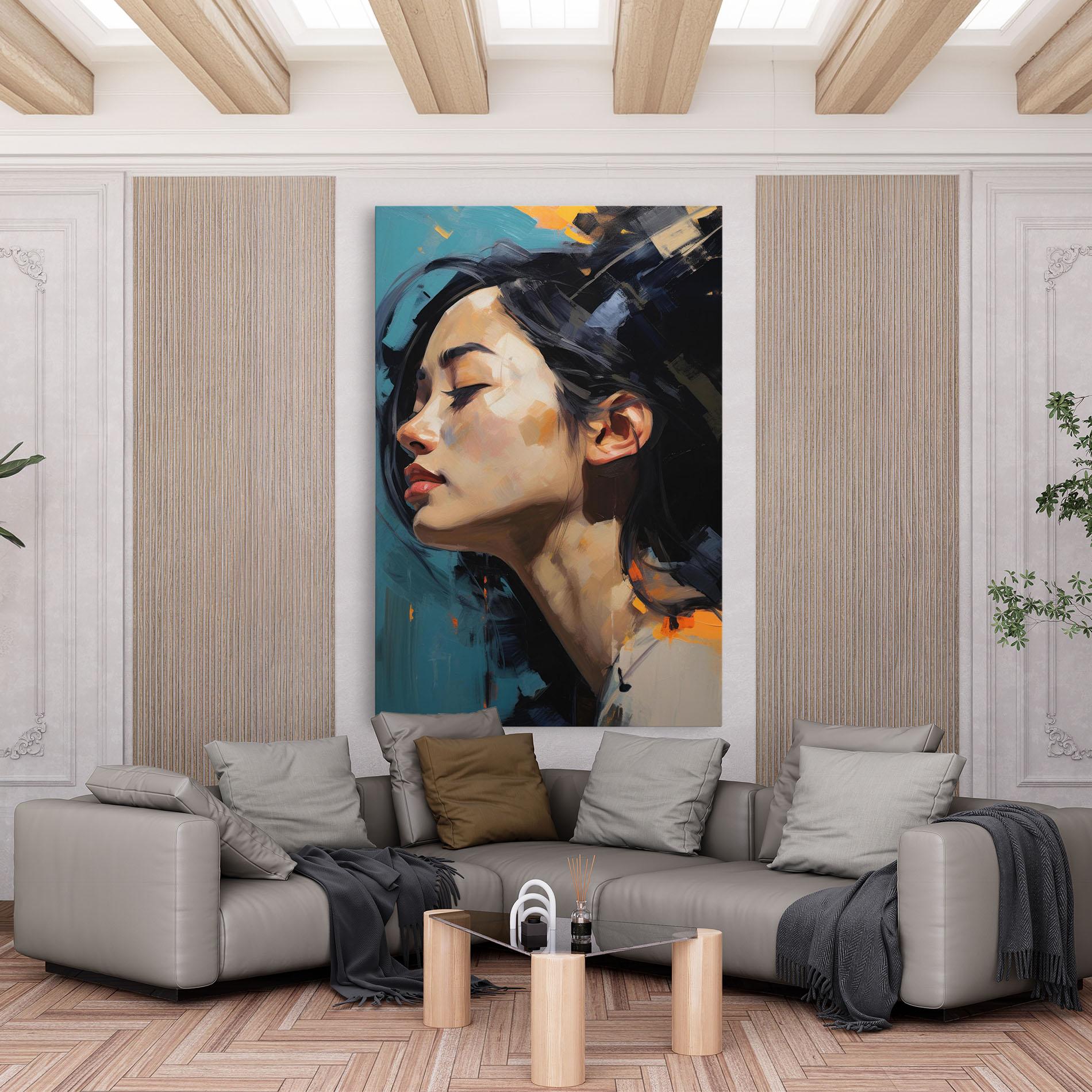 Leinwandbild Acrylic Asian Portrait mockup 6